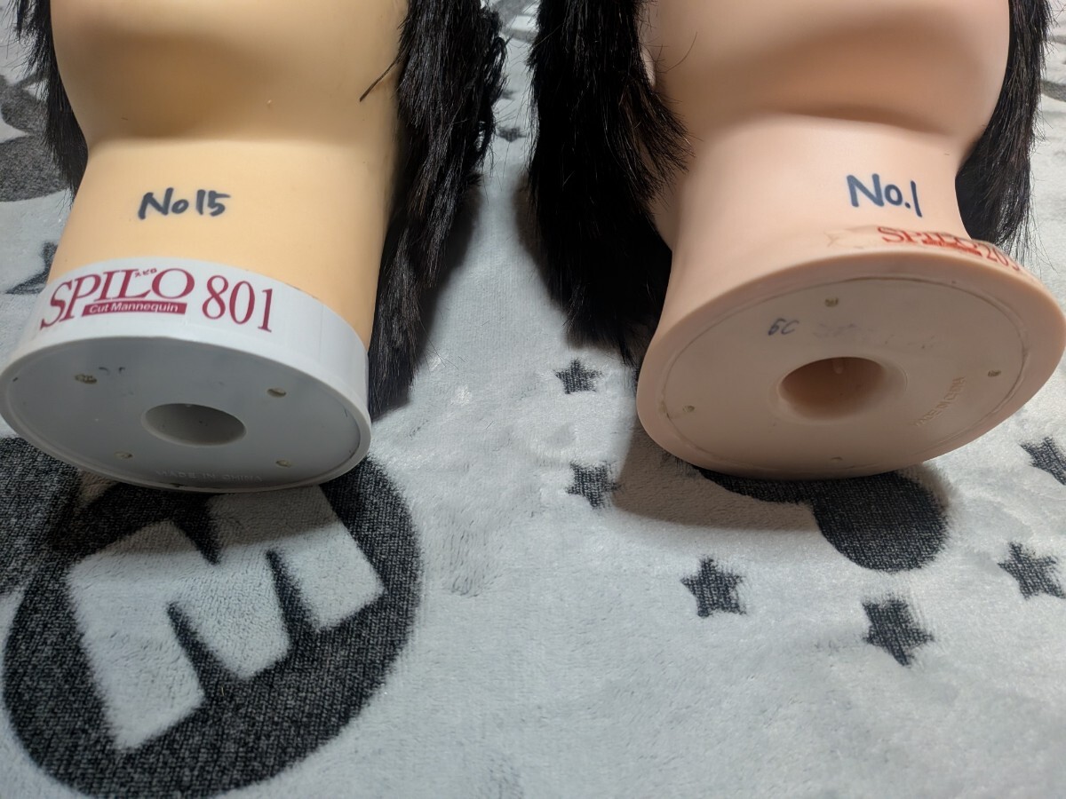 美容師 練習用 カットウィッグ ヘッドマネキン SPILO203 (No.1)、SPILO801(No.15)【2体セット送料無料】_画像8