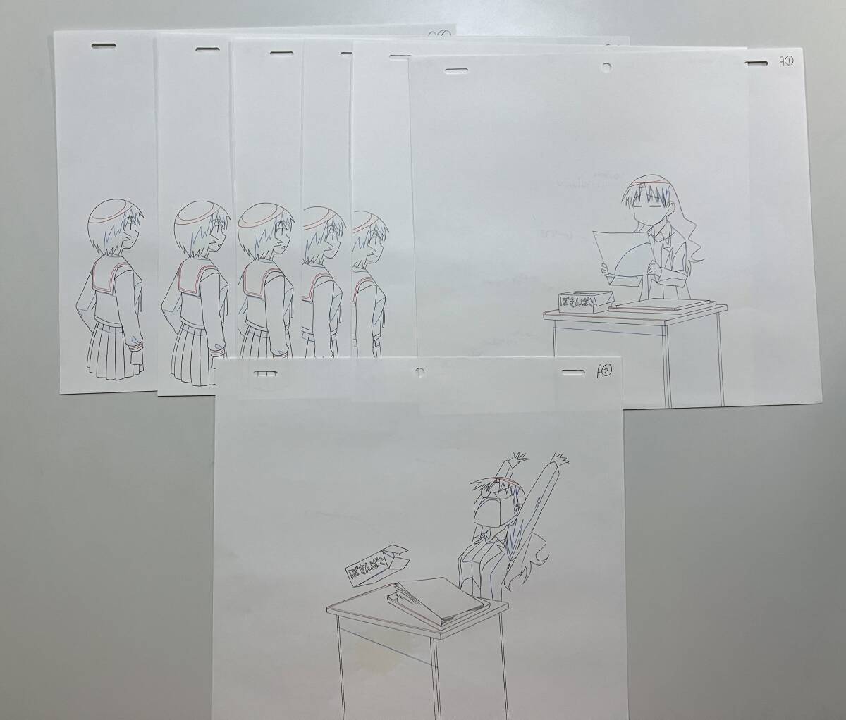あずまんが大王 直筆 原画 25枚セット/アニメ 動画 セル画 レイアウト 原動画 生原画 肉筆 等/Anime Sketch Cel_画像3
