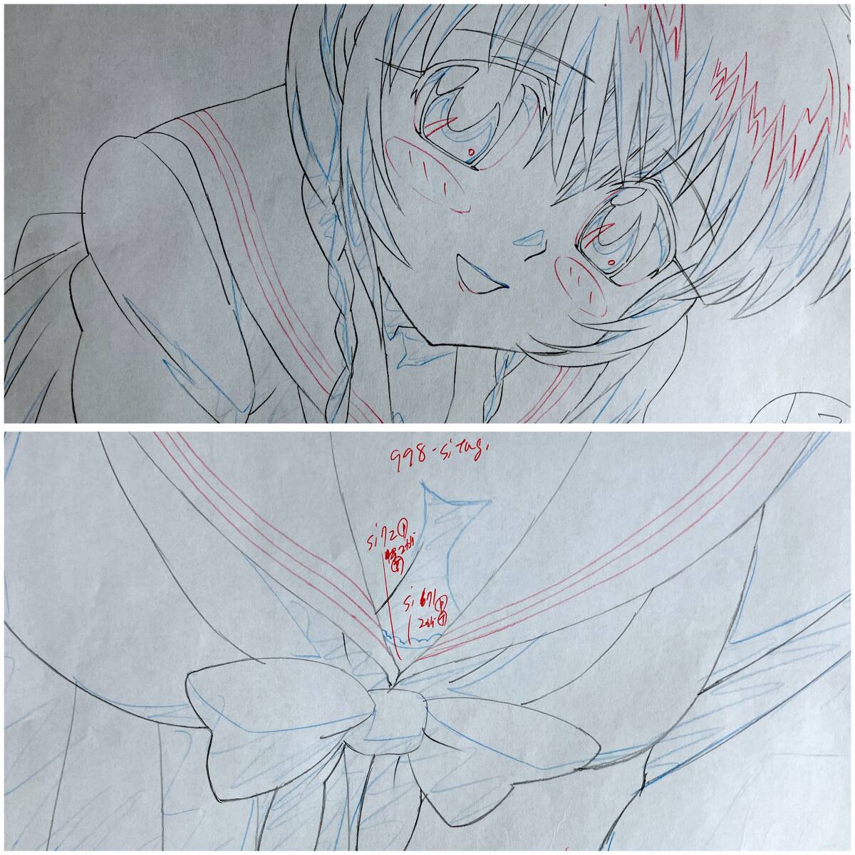 オープニング ちゅーぶら!! 直筆 原画 7枚セット/アニメ 動画 セル画 レイアウト 原動画 生原画 肉筆 等/Anime Sketch Cel_画像1