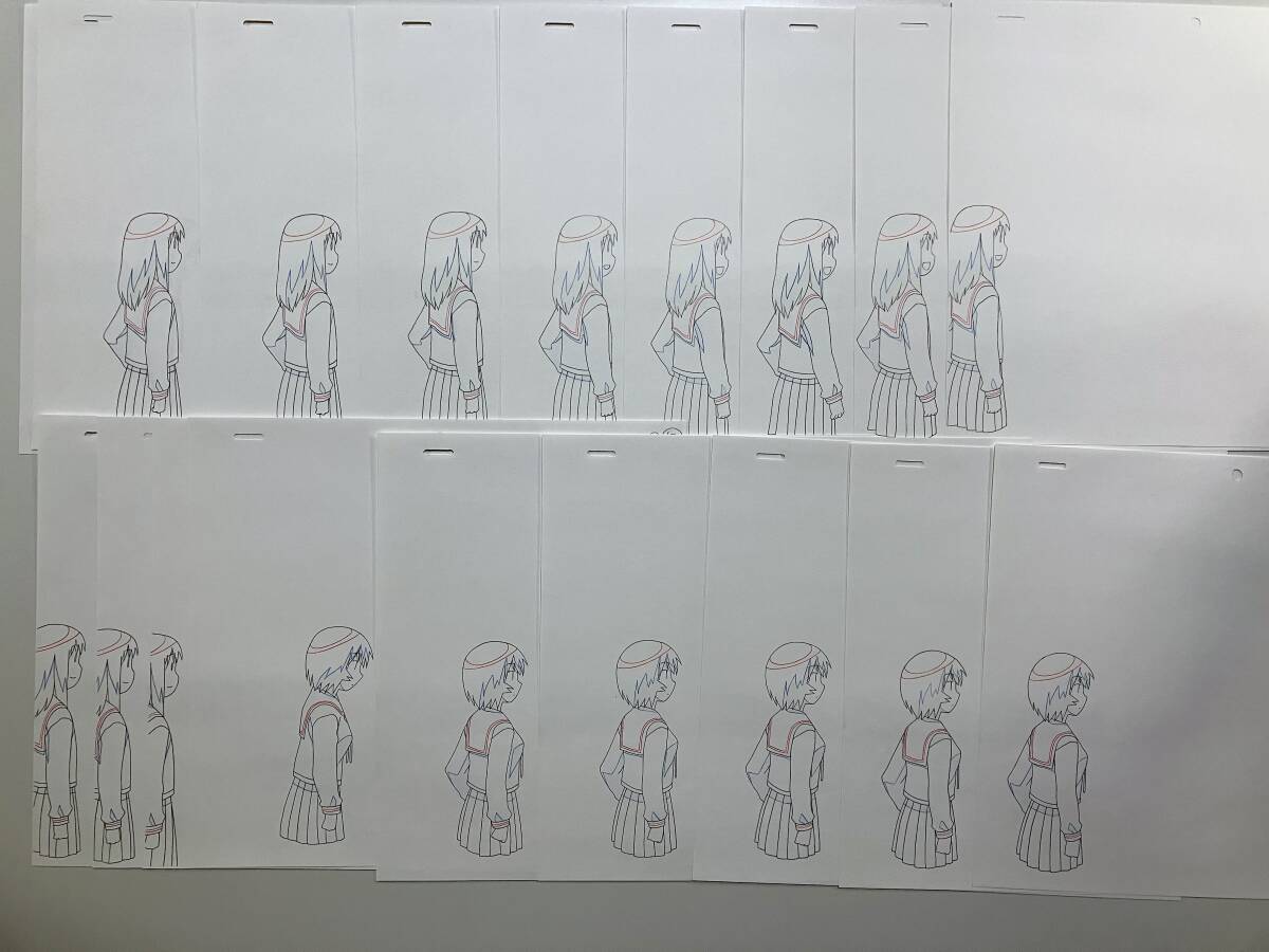 あずまんが大王 直筆 原画 25枚セット/アニメ 動画 セル画 レイアウト 原動画 生原画 肉筆 等/Anime Sketch Cel_画像2