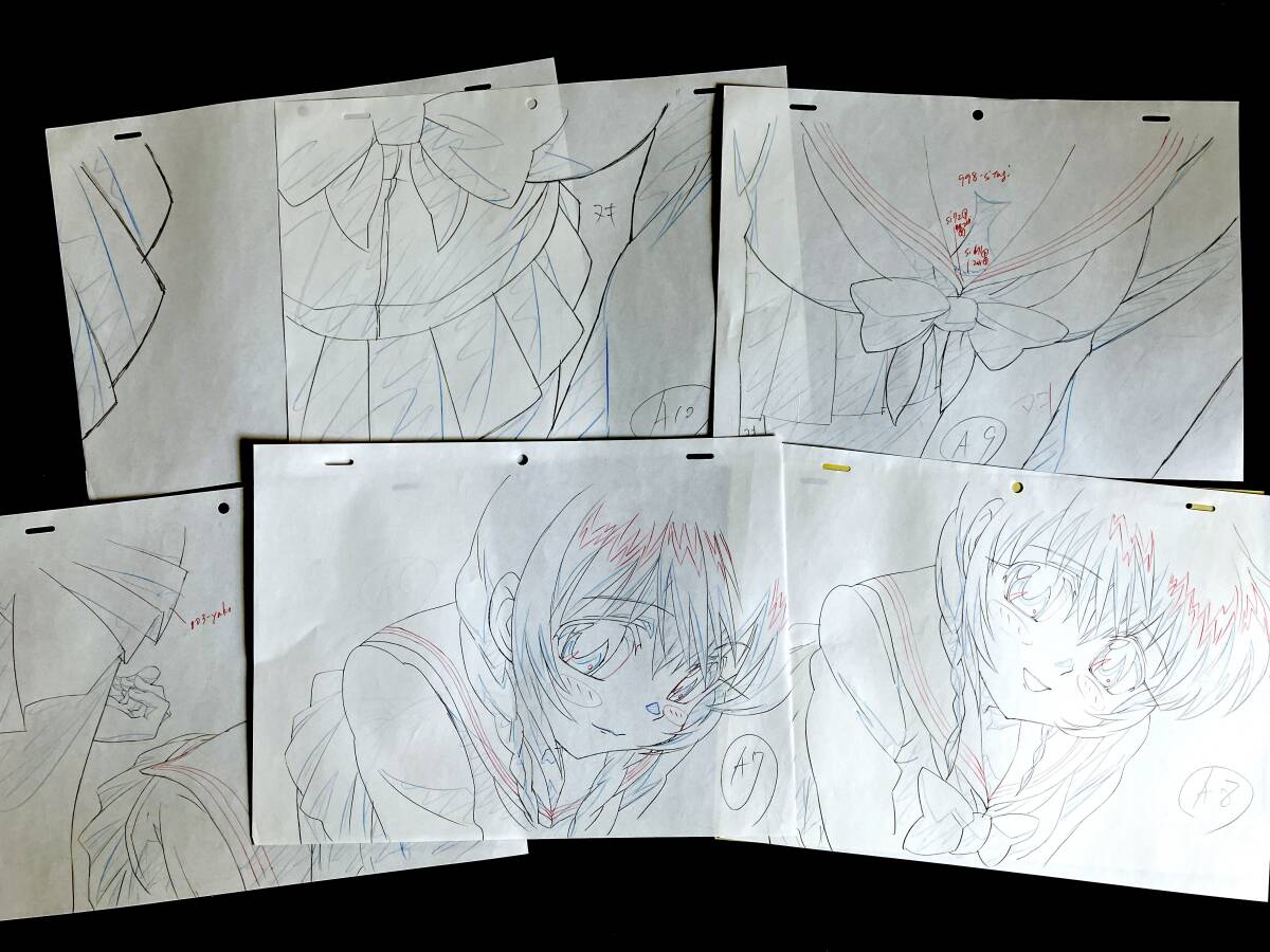 オープニング ちゅーぶら!! 直筆 原画 7枚セット/アニメ 動画 セル画 レイアウト 原動画 生原画 肉筆 等/Anime Sketch Cel_画像2