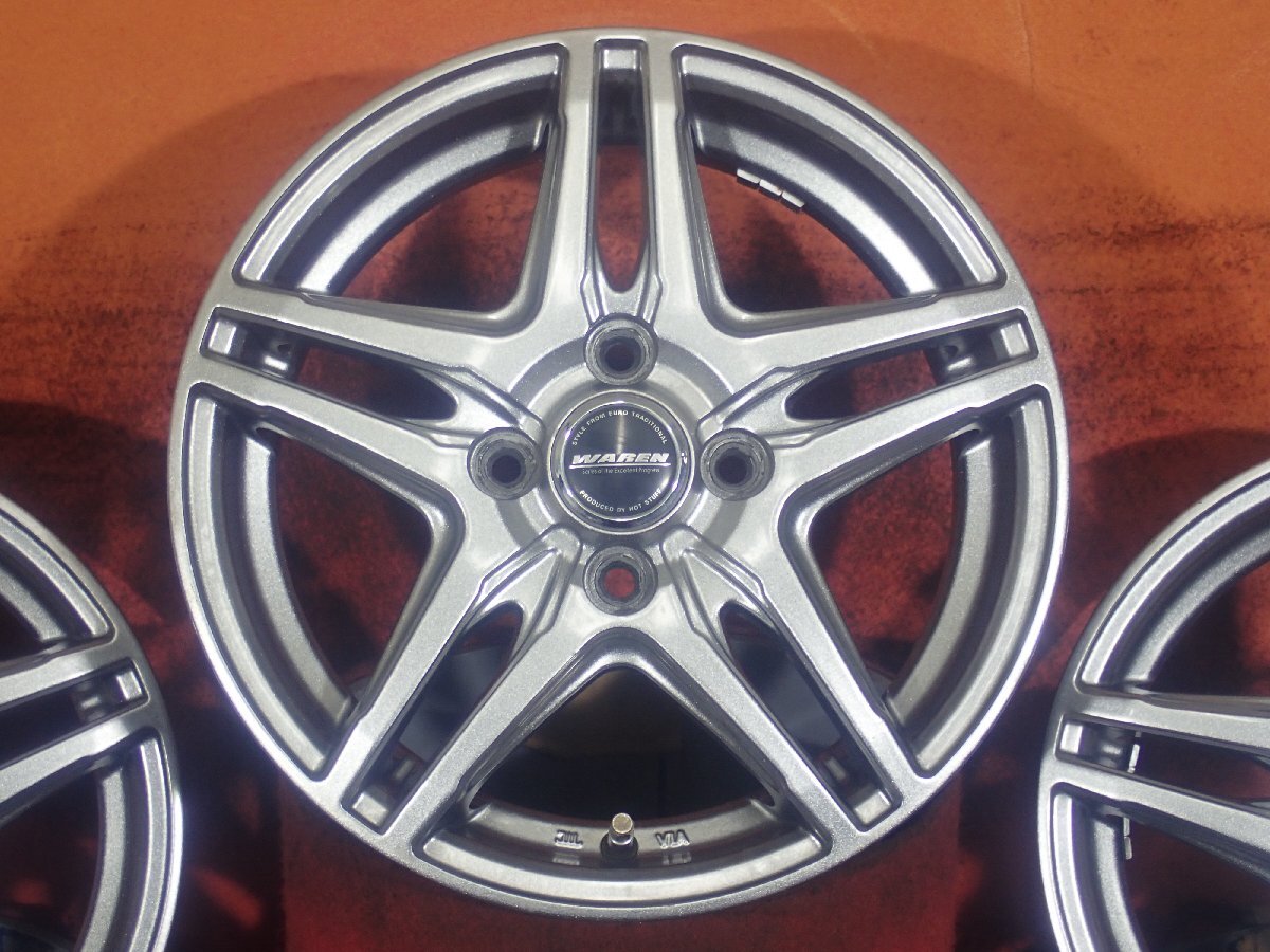 R14●【軽自動車向け:メタリックシルバー色】中古ホイール /PCD 100/4.5J ★4本(H-8624A)送料無料/沖縄別途_画像3