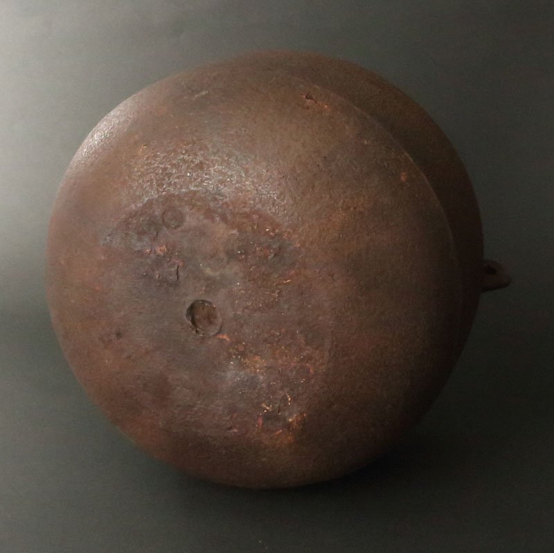 委託HK◇大西浄雪 道安広口釜 山口浄雄極 胴径8寸6分半(茶道具 金属工芸 金工 茶釜 茶の湯釜 京釜 千家十職 天猫釜 天明釜 芦屋釜)_画像4