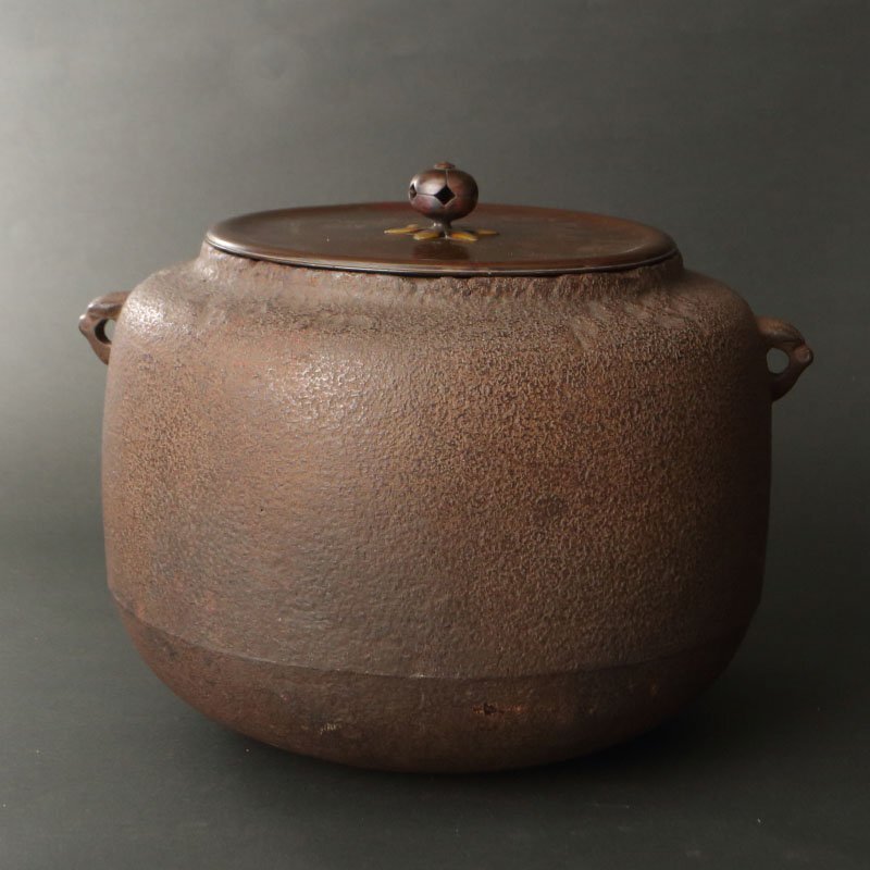 委託HK◇大西浄雪 道安広口釜 山口浄雄極 胴径8寸6分半(茶道具 金属工芸 金工 茶釜 茶の湯釜 京釜 千家十職 天猫釜 天明釜 芦屋釜)_画像1