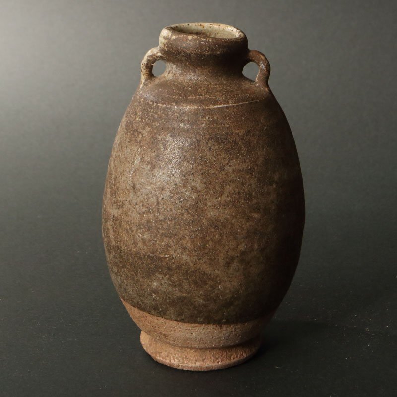 委託HK◇時代 南蛮耳付小壷（茶道具 古道具 古物 骨董 古美術 花器 花瓶 花入 一輪挿し 東南アジア 陶磁器 陶芸 つぼ 容器 東洋 アジア）_画像1