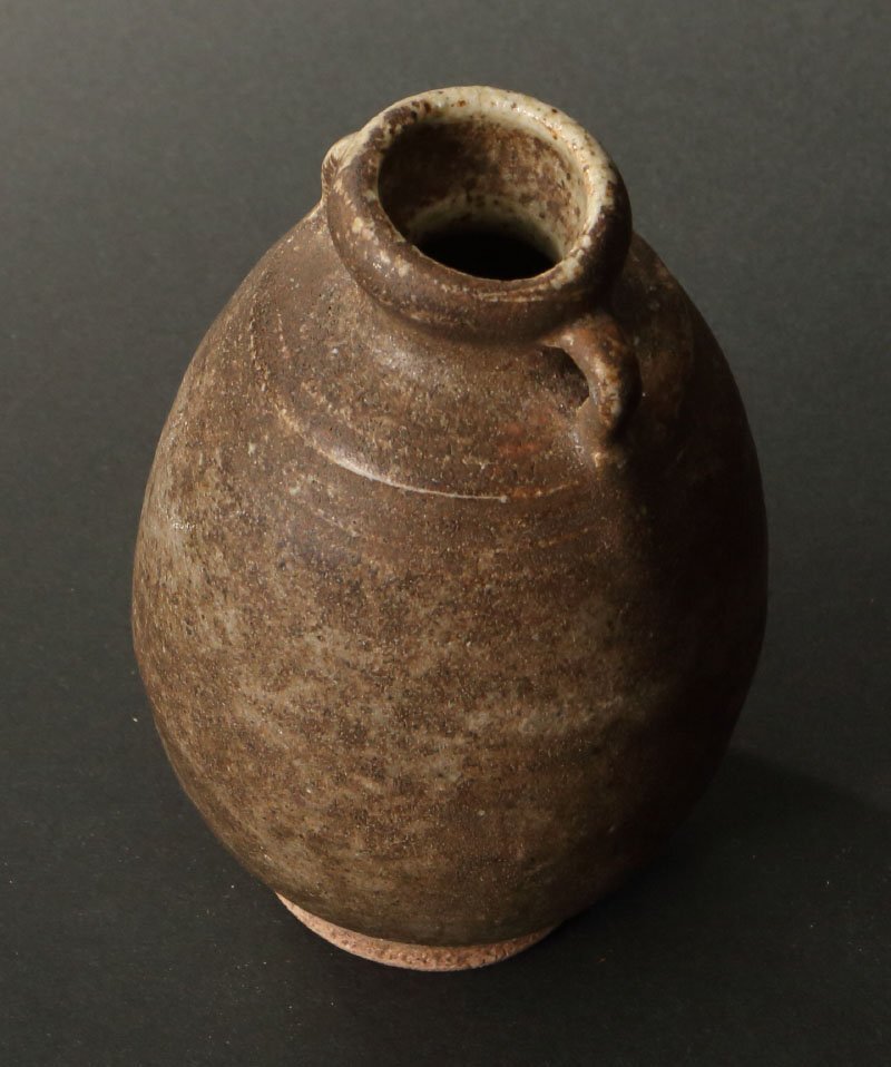 委託HK◇時代 南蛮耳付小壷（茶道具 古道具 古物 骨董 古美術 花器 花瓶 花入 一輪挿し 東南アジア 陶磁器 陶芸 つぼ 容器 東洋 アジア）_画像2