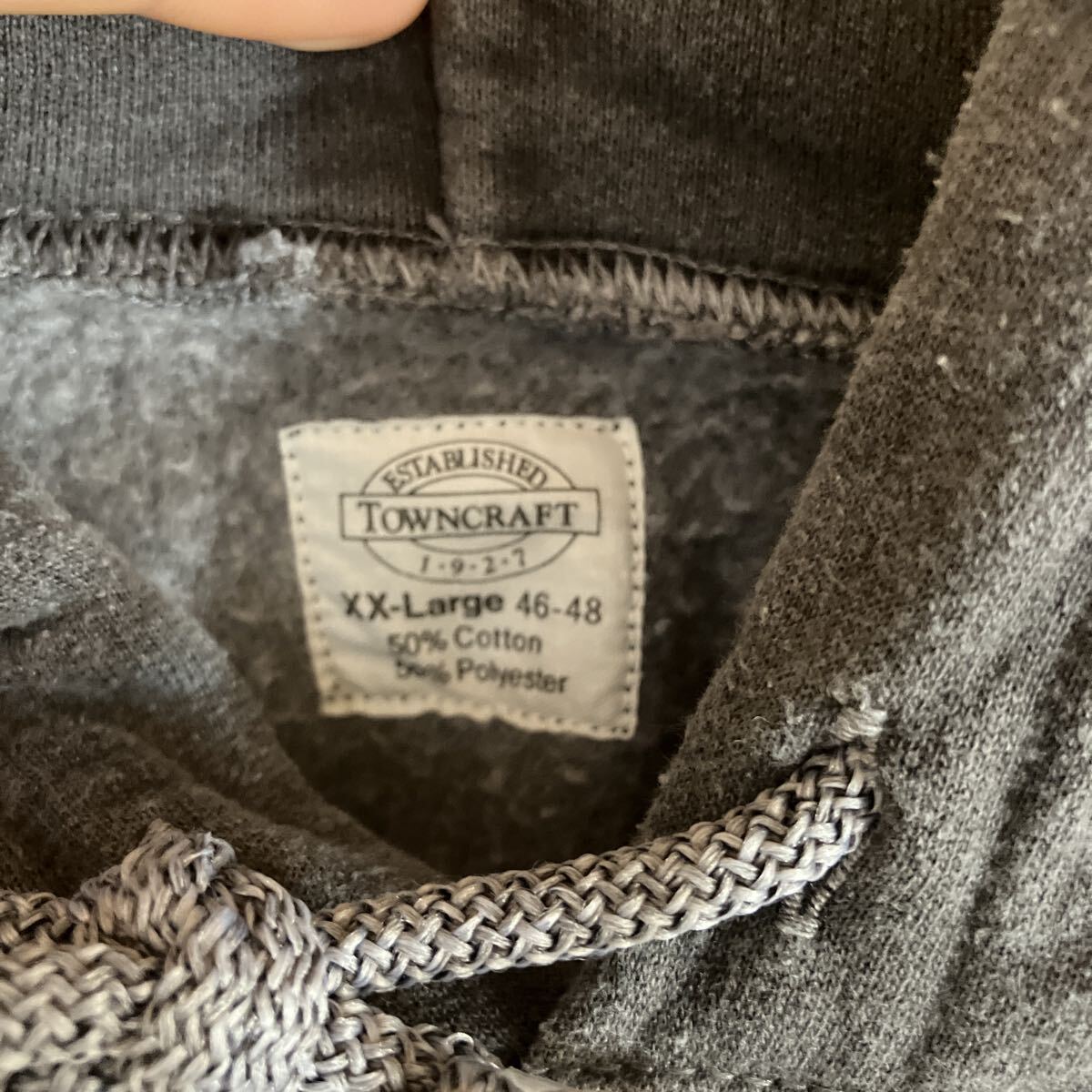 towncraft washed pullover hoodie XXL black パーカー プルオーバー フーディー ブラック 黒 スウェット タウンクラフト _画像3
