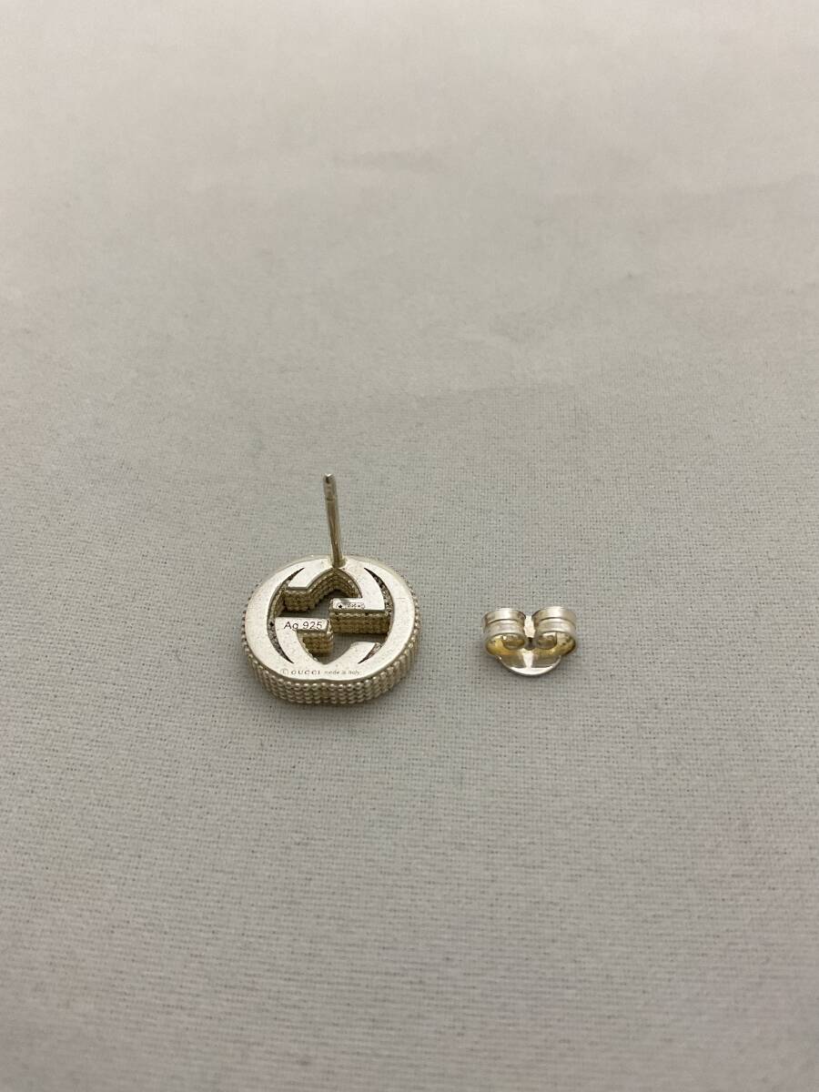 GUCCI　グッチ　インターロッキング　ピアス　片方　シルバー　アクセサリー　925【B338790】_画像3
