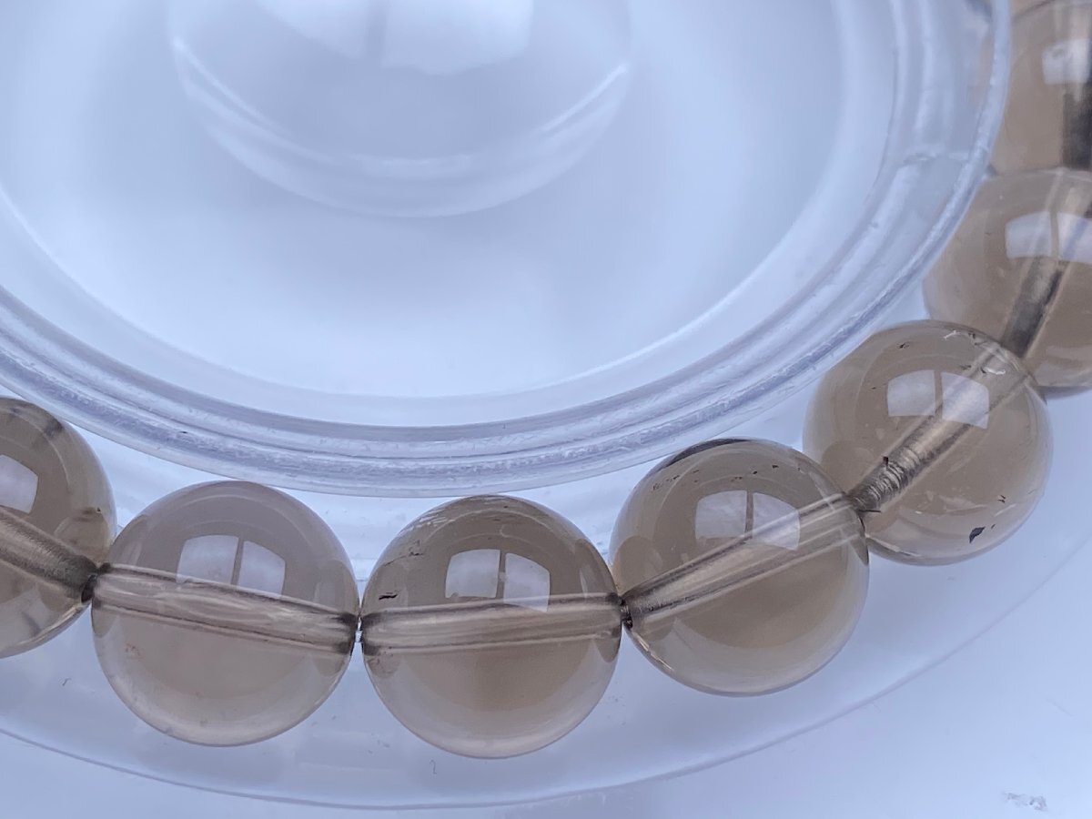 即決 0630b738 天然非加熱★【スモーキークォーツ】★ブレス 10.5-11mm（新品）_画像7