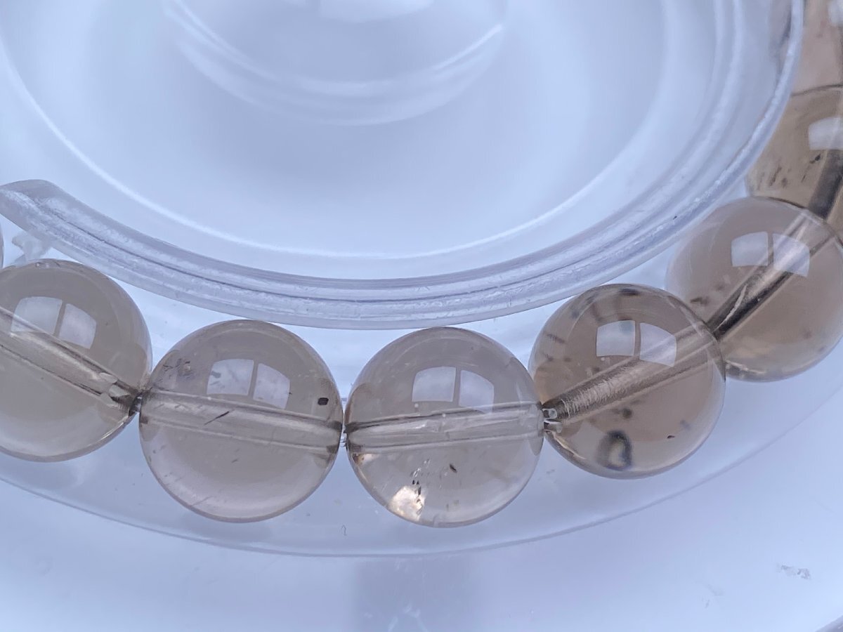 即決 0630b738 天然非加熱★【スモーキークォーツ】★ブレス 10.5-11mm（新品）_画像6