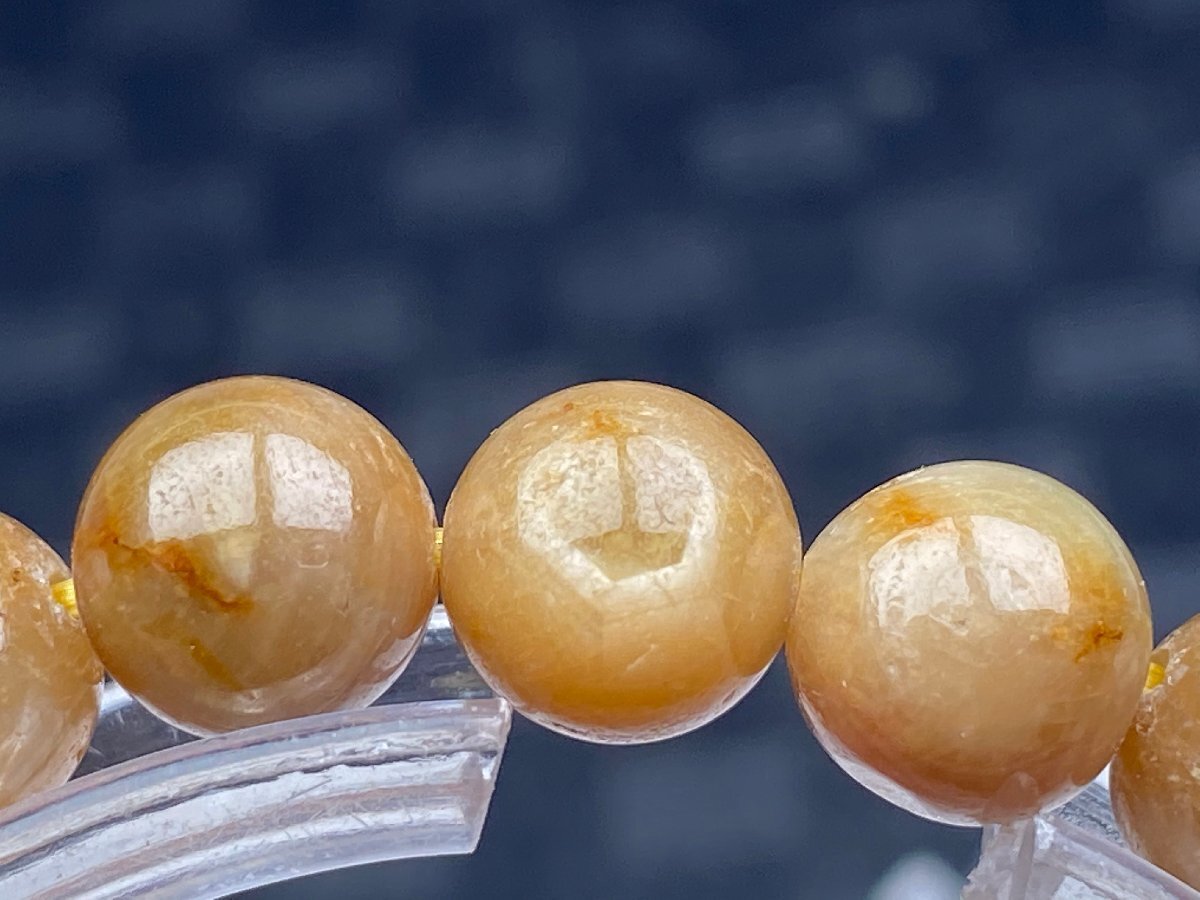 即決 0630b771 天然美品★【65Aスターイエローサファイア】★ブレス 8.5mm（新品）_画像4