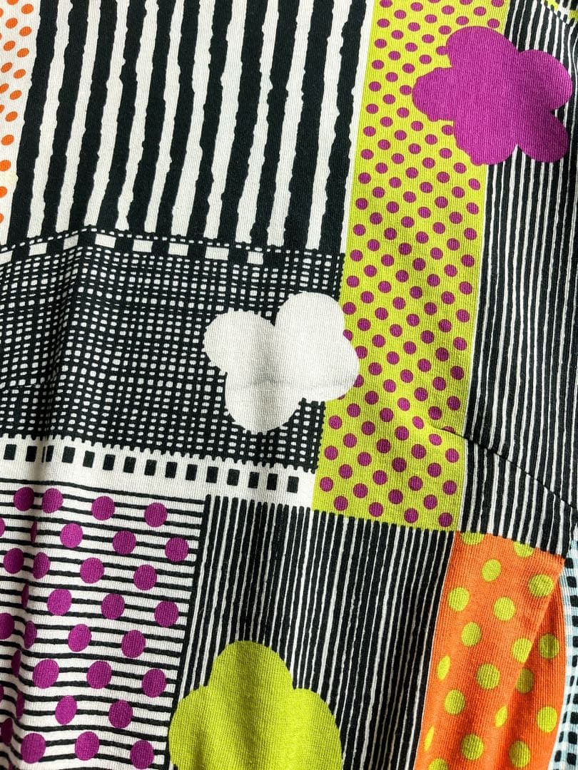 【慈雨】ジウ 花柄 チュニック カットソー パッチワーク風 マルチカラー 40_画像5