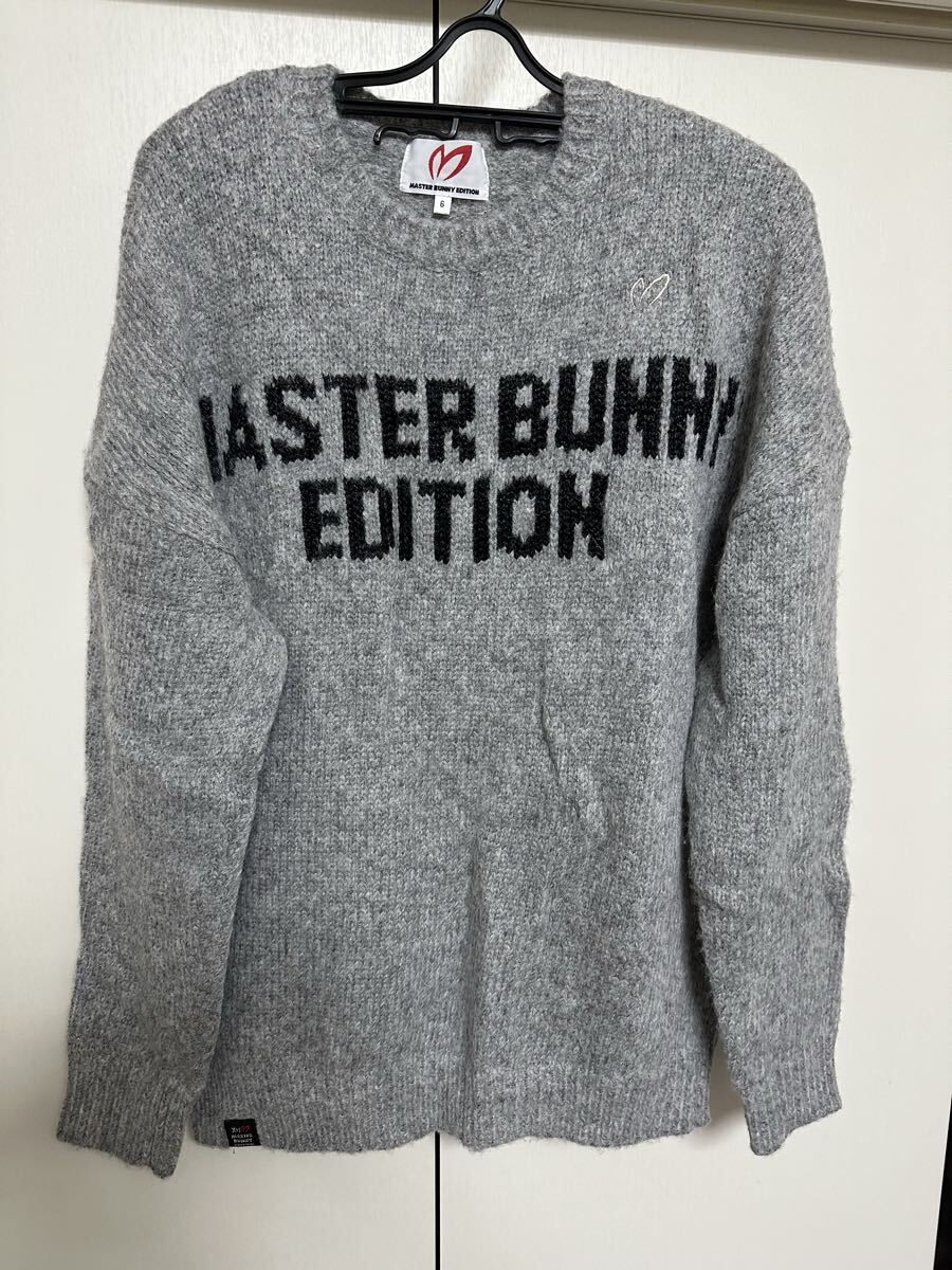 【美品】【送料無料】MASTER BUNNY EDITION マスターバニーエディション セーター サイズ6(XL) グレー クルーネック ゴルフウェア_画像1
