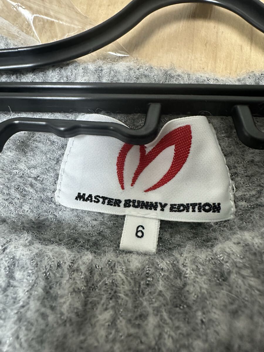 【美品】【送料無料】MASTER BUNNY EDITION マスターバニーエディション セーター サイズ6(XL) グレー クルーネック ゴルフウェア_画像5