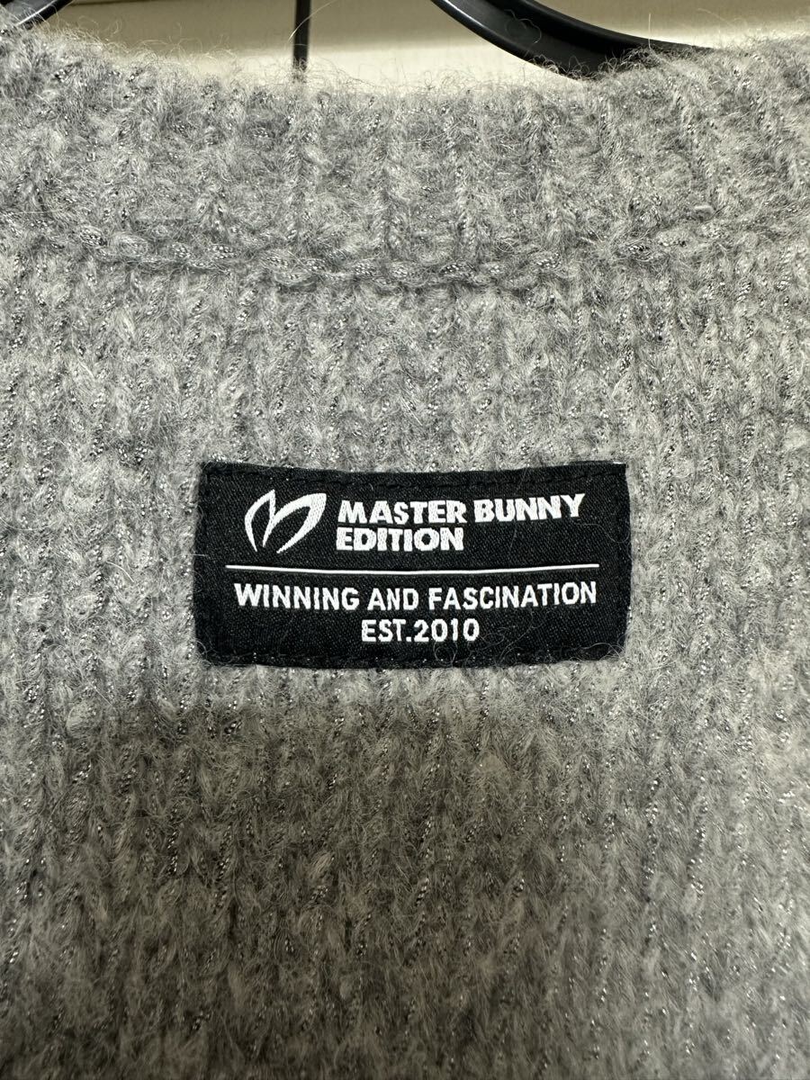【美品】【送料無料】MASTER BUNNY EDITION マスターバニーエディション セーター サイズ6(XL) グレー クルーネック ゴルフウェア_画像6