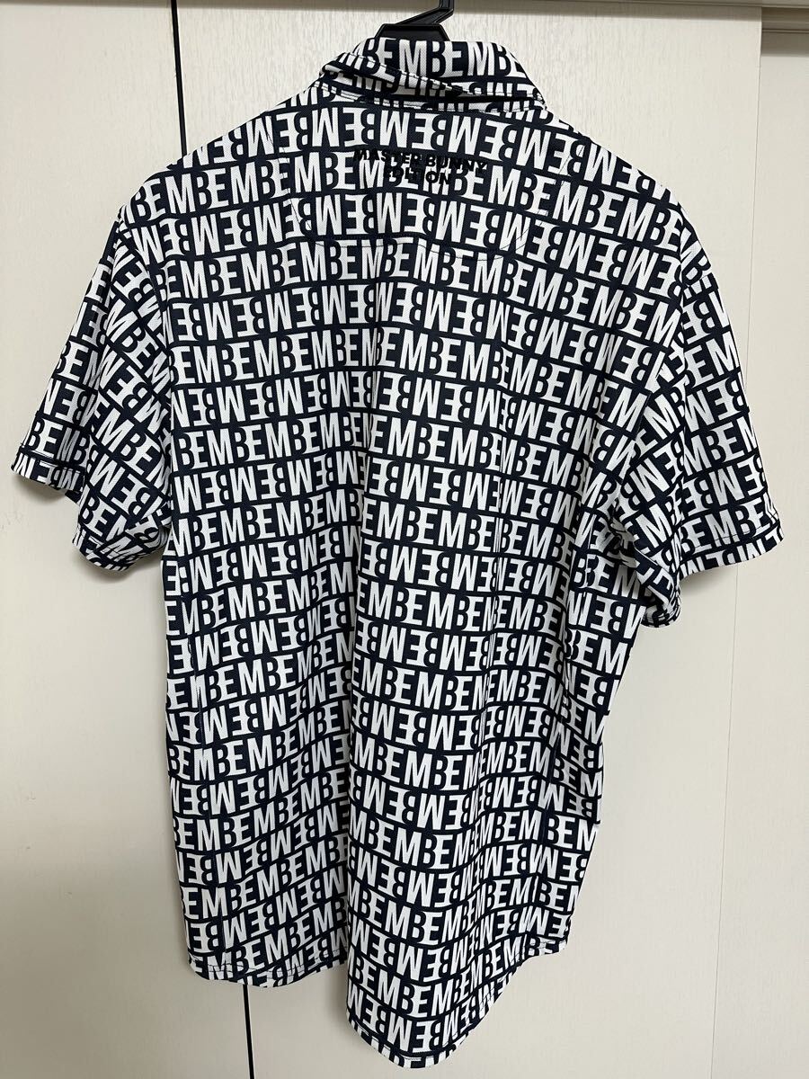 【美品】【送料無料】MASTER BUNNY マスターバニー エディション ポロシャツ 半袖 口ゴ総柄 サイズ 6(XL) ネイビー ゴルフウェア メンズ_画像2