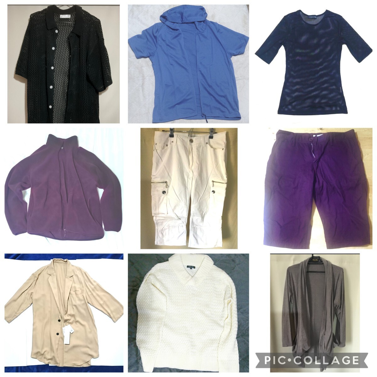 メンズ ファッション 9点 まとめ 夏 冬 服 半袖 長袖 パンツ ユニセックス ハーフ カーディガン カジュアル Tシャツ コート ニット など_画像1