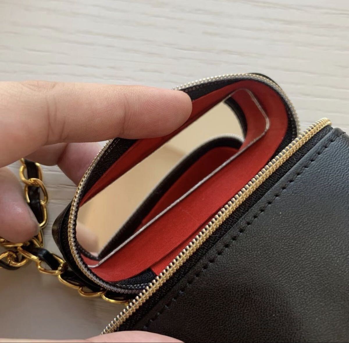  новый товар не использовался Novelty - "губа" кейс сумка [ цепь есть ]CHANEL "губа" кейс / плечо / сумка / Novelty кожа кожа кейс Chanel 