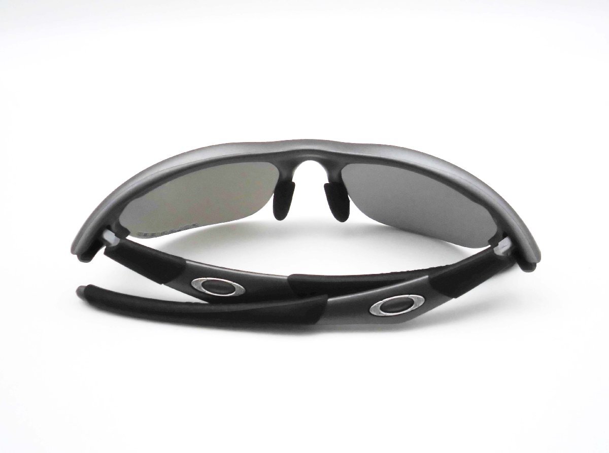 □OAKLEY HALF JACKET オークリー ハーフジャケット サングラス フレーム ダークグレイ アイスイリジウムポラライズド 保管ケース付□/F_画像9