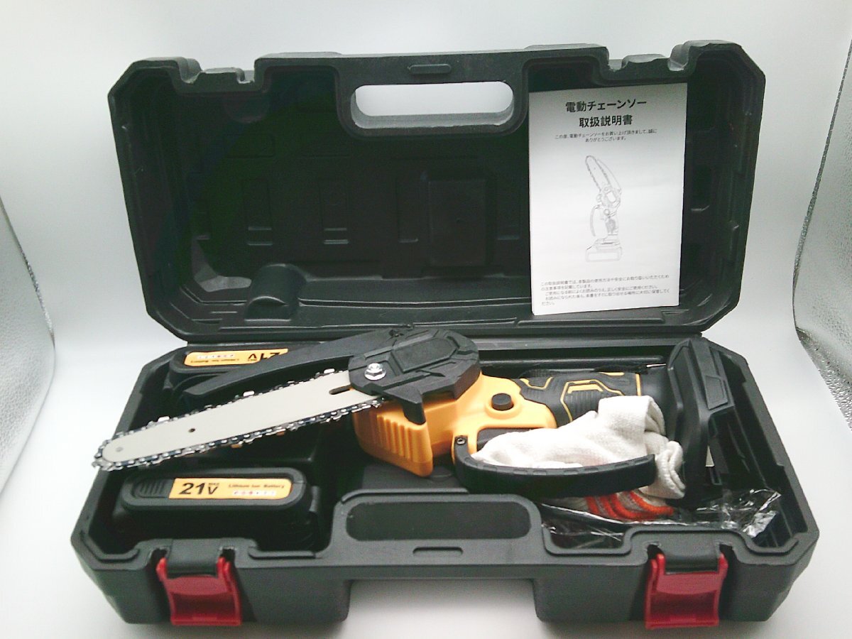 □VORAGA 電動チェーンソー ハンディ チェーンソー 片手 バッテリー式 電動工具 園芸 ガーデニング□/F_画像1