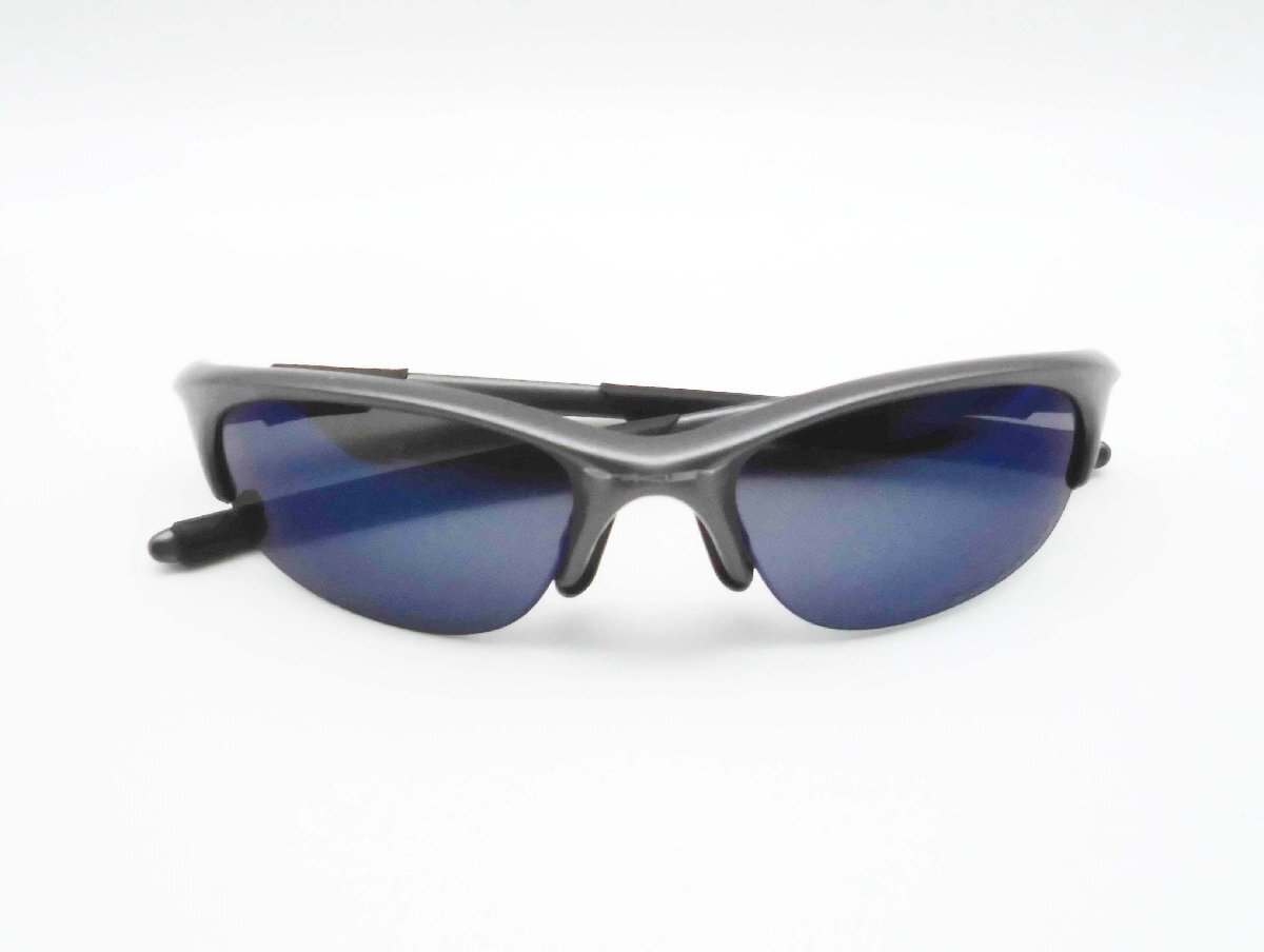 □OAKLEY HALF JACKET オークリー ハーフジャケット サングラス フレーム ダークグレイ アイスイリジウムポラライズド 保管ケース付□/F_画像8