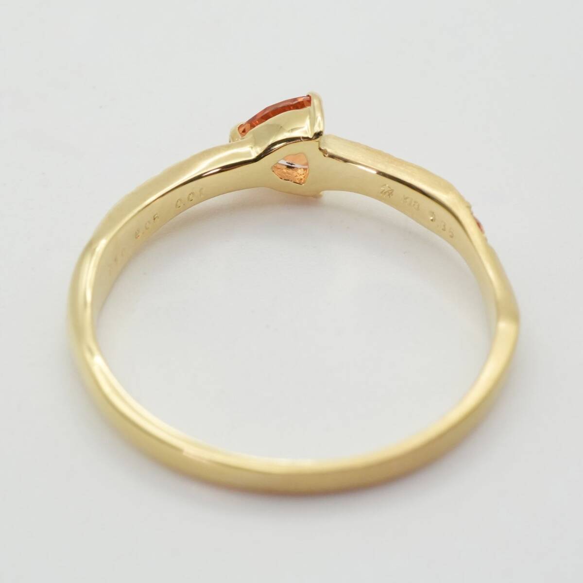 セイレーンアズーロ K18 オレンジガーネット×ダイヤ リング/25-2178S_画像6