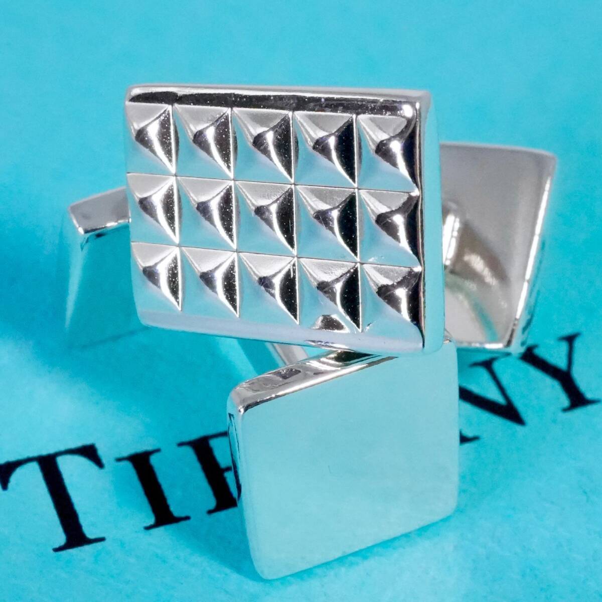 極美品 ティファニー ダイヤモンドポイント シルバー カフス/25-1671S_画像3
