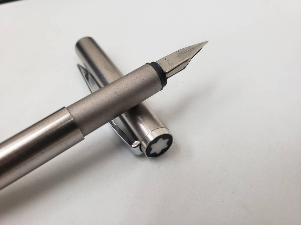 MONTBLANC モンブラン ノブレス 万年筆 シルバー ペン先MB 筆記用具 文房具 保管品 激安1円スタート_画像3