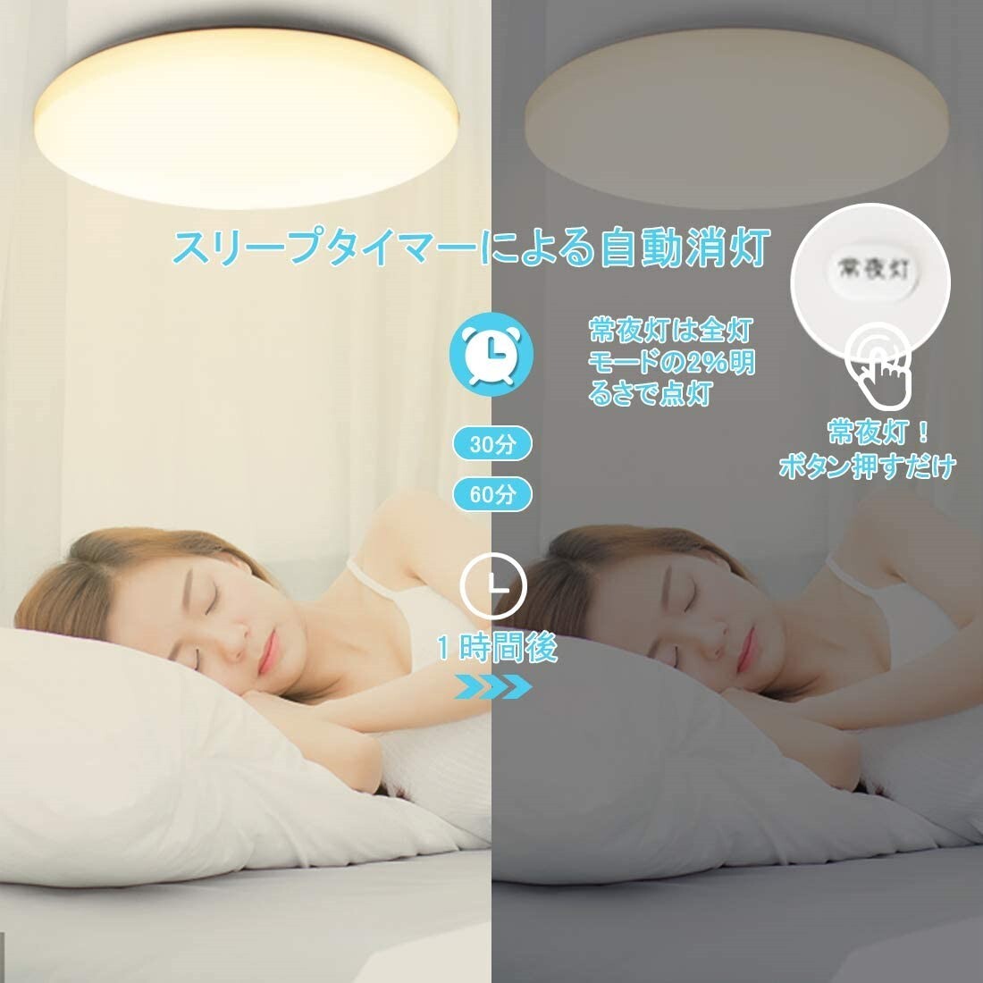 LEDシーリングライト 35w 8~10畳 電球色のみ 4200lm 天井ライト照明器具 PSE認証済 女性簡単取付（暖光色） _画像3
