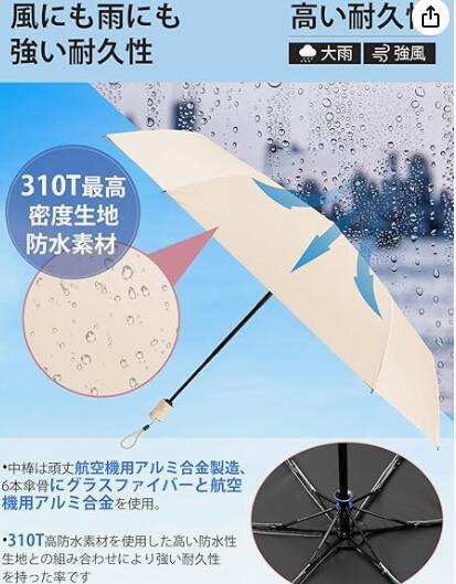 日傘 おりたたみ傘 【310T高密度生地 uv カット100遮光 超軽量 強化耐風骨】晴雨兼用 サマーシールド UVカット_画像3