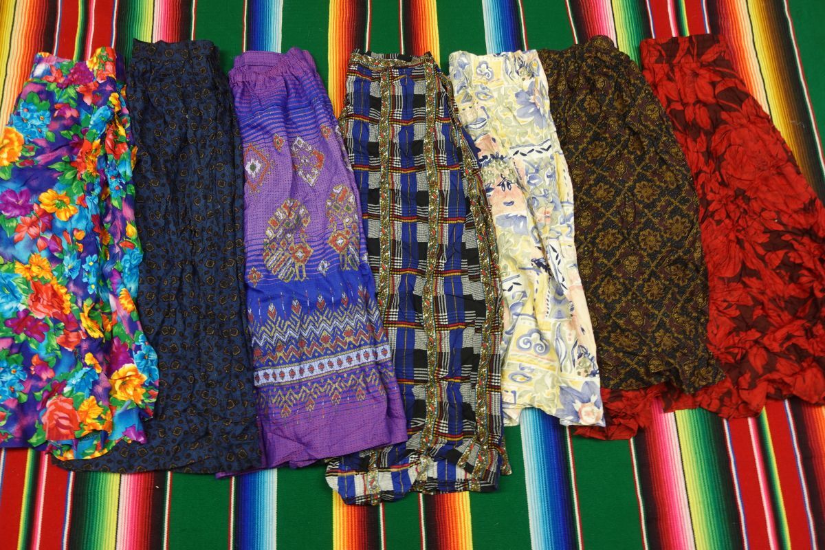 LDS-SKT40 レディース vintage 総柄MIX ロングスカート デザイン古着¥1~ビンテージUSA古着卸セット業者まとめ_画像1