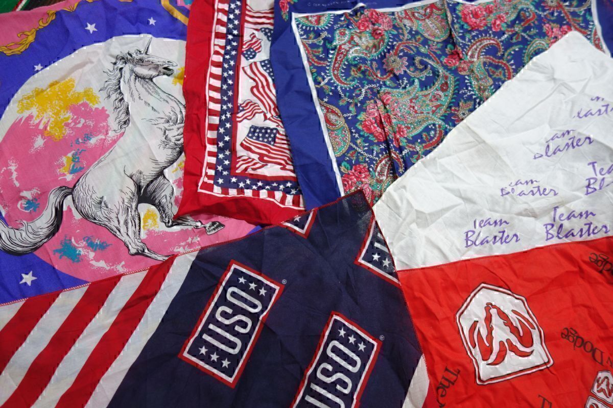 MISC-GBD/50 柄バンダナMIX 50枚セット￥1～ビンテージUSA古着卸大量セット業者まとめ売り_画像3