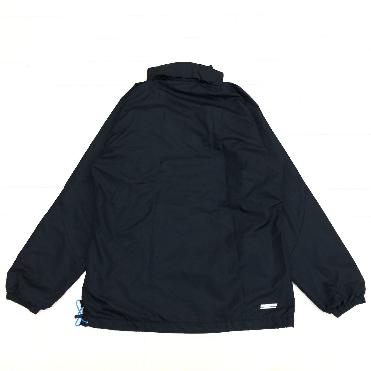 ASICS アシックス ロゴ刺繍 フーデット ウインドブレーカー ジャケット M 黒 ブラック ジャージ ブルゾン トラックジャケット レディース_画像4