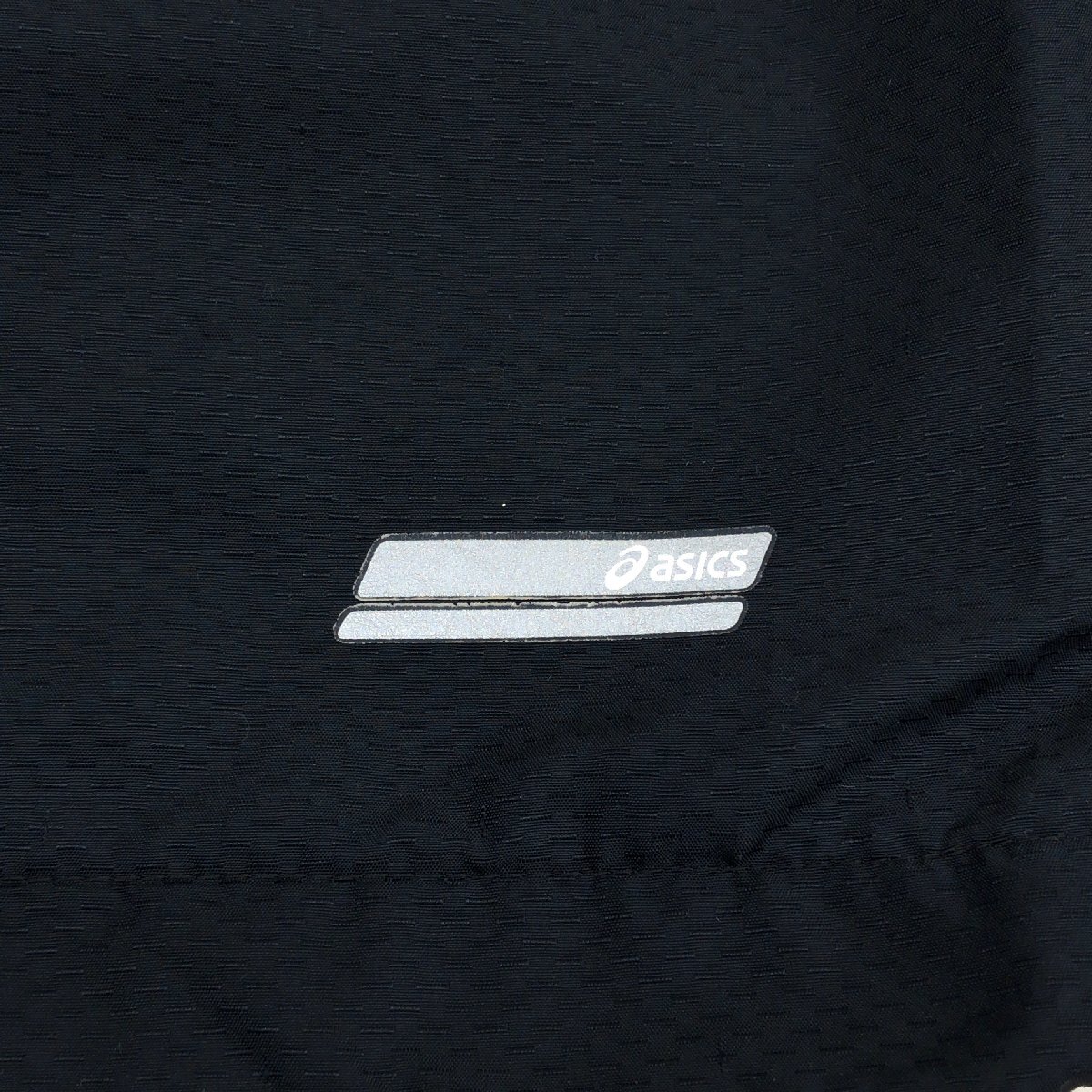 ASICS アシックス ロゴ刺繍 フーデット ウインドブレーカー ジャケット M 黒 ブラック ジャージ ブルゾン トラックジャケット レディース_画像7