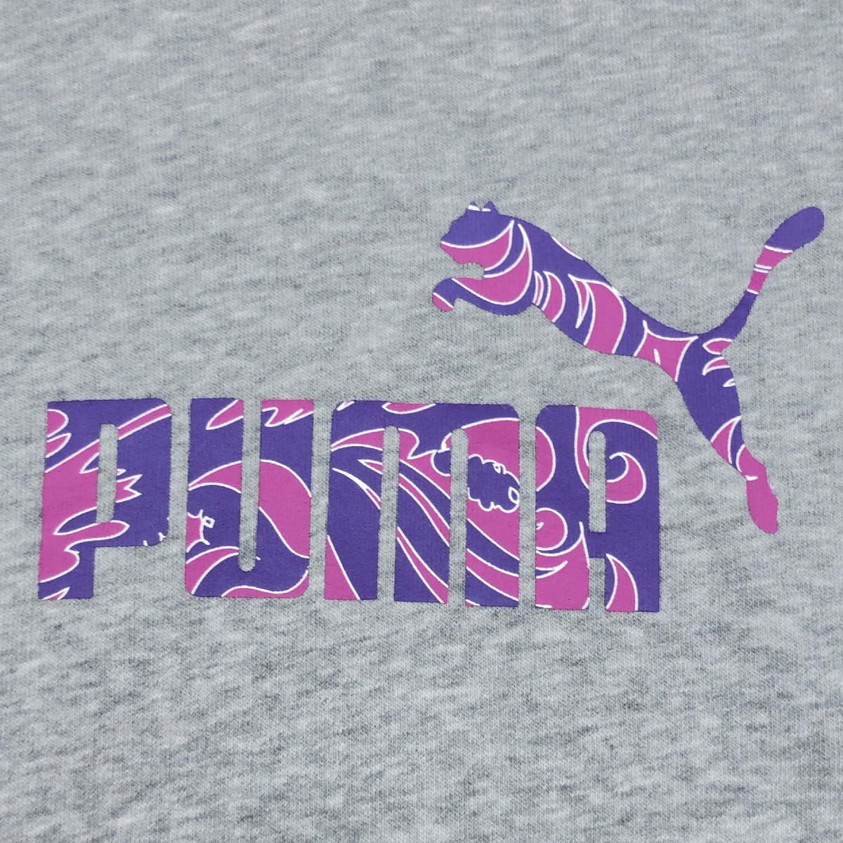 PUMA プーマ デカロゴプリント スウェット パーカー M グレー フーディ トレーナー ロゴ刺繍 スポーツMIX y2k グランジ Archive レディース_画像4