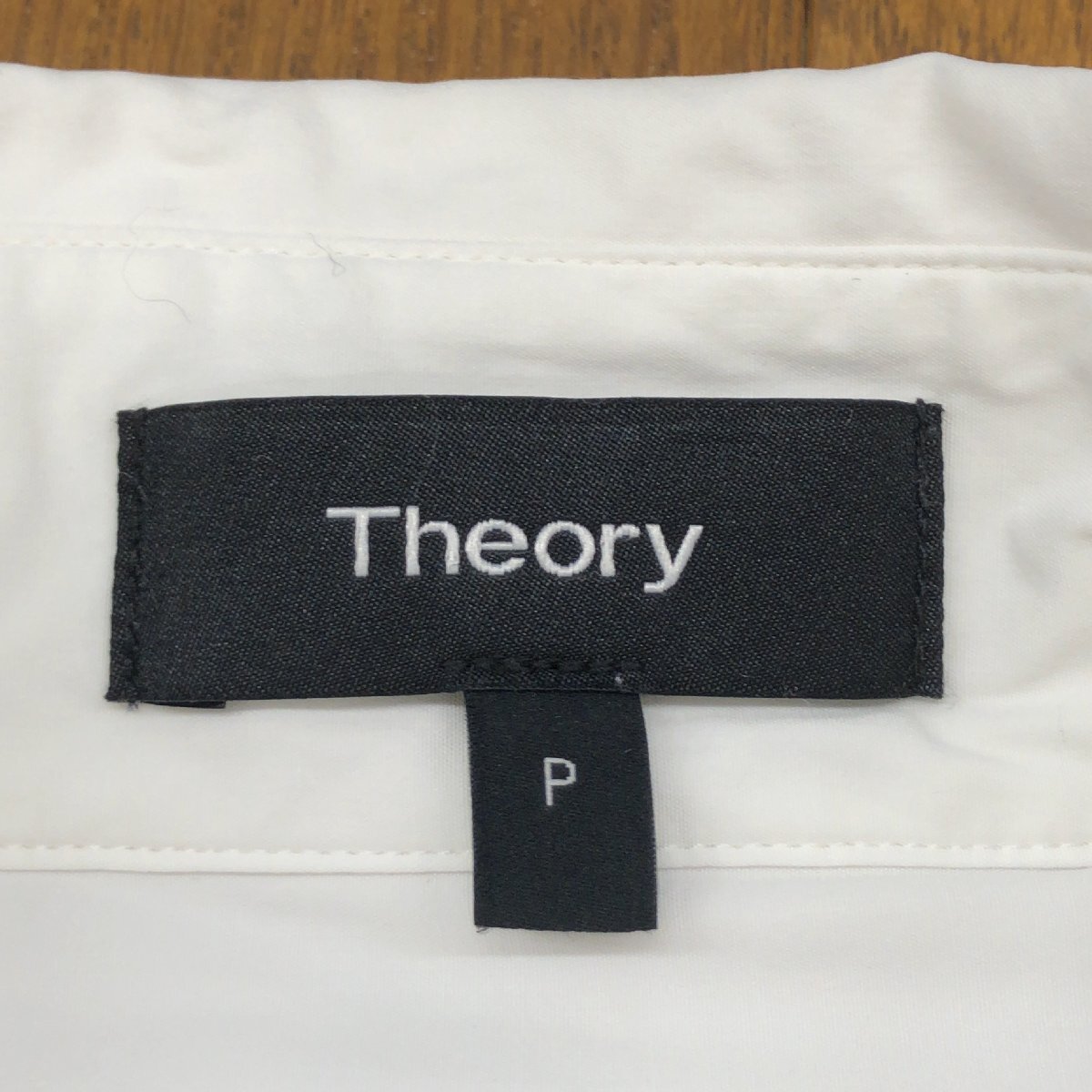 Theory セオリー 定価28,600円 ストレッチ ボーイフレンド ゆったり シャツ P 白 ホワイト メンズライク ブラウス 長袖 レディース_画像3