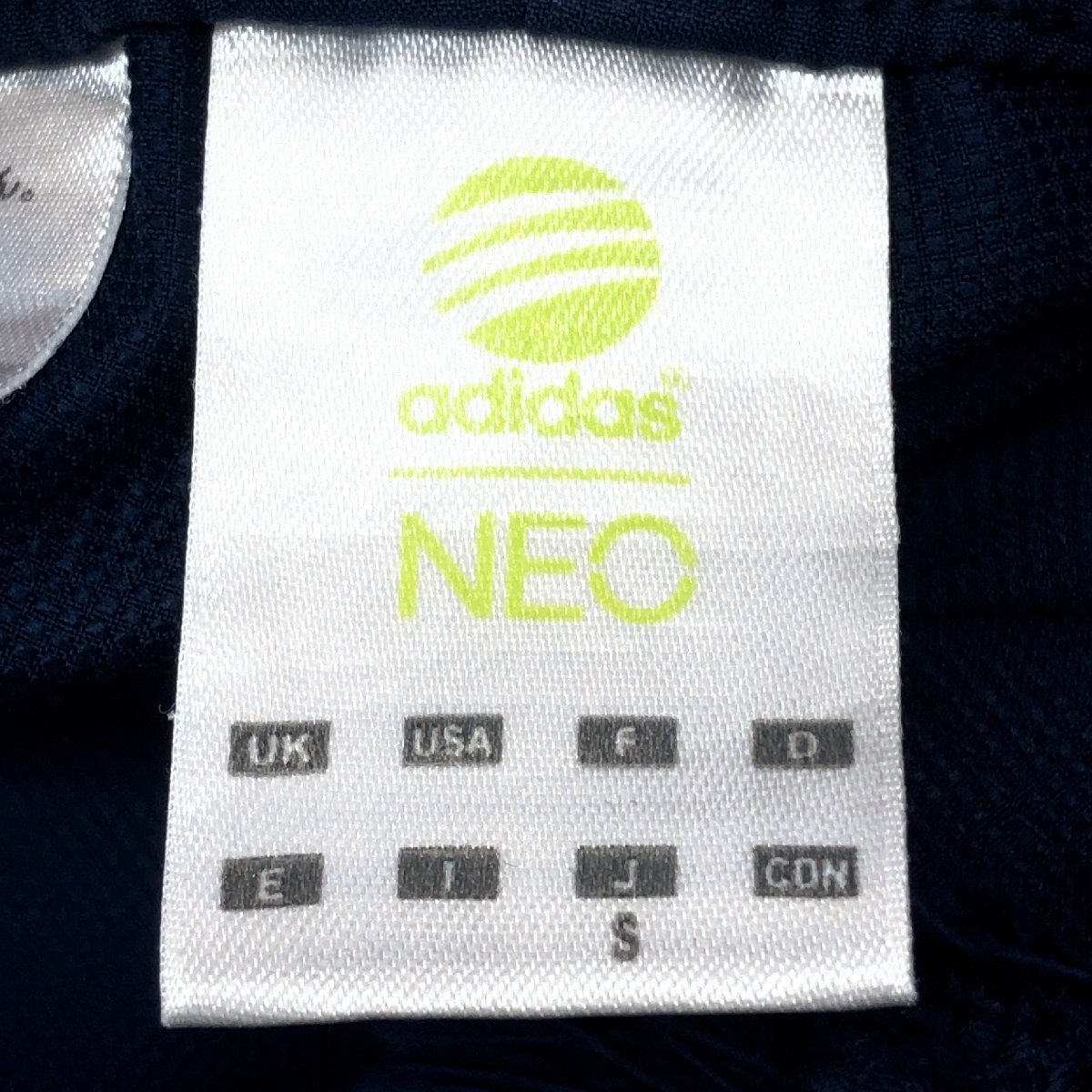 美品 adidas NEO アディダス ラメロゴプリント ウーブン トレーニングパンツ S 濃紺 ネイビー ジャージ トラックパンツ スポーツMIX メンズ_画像3