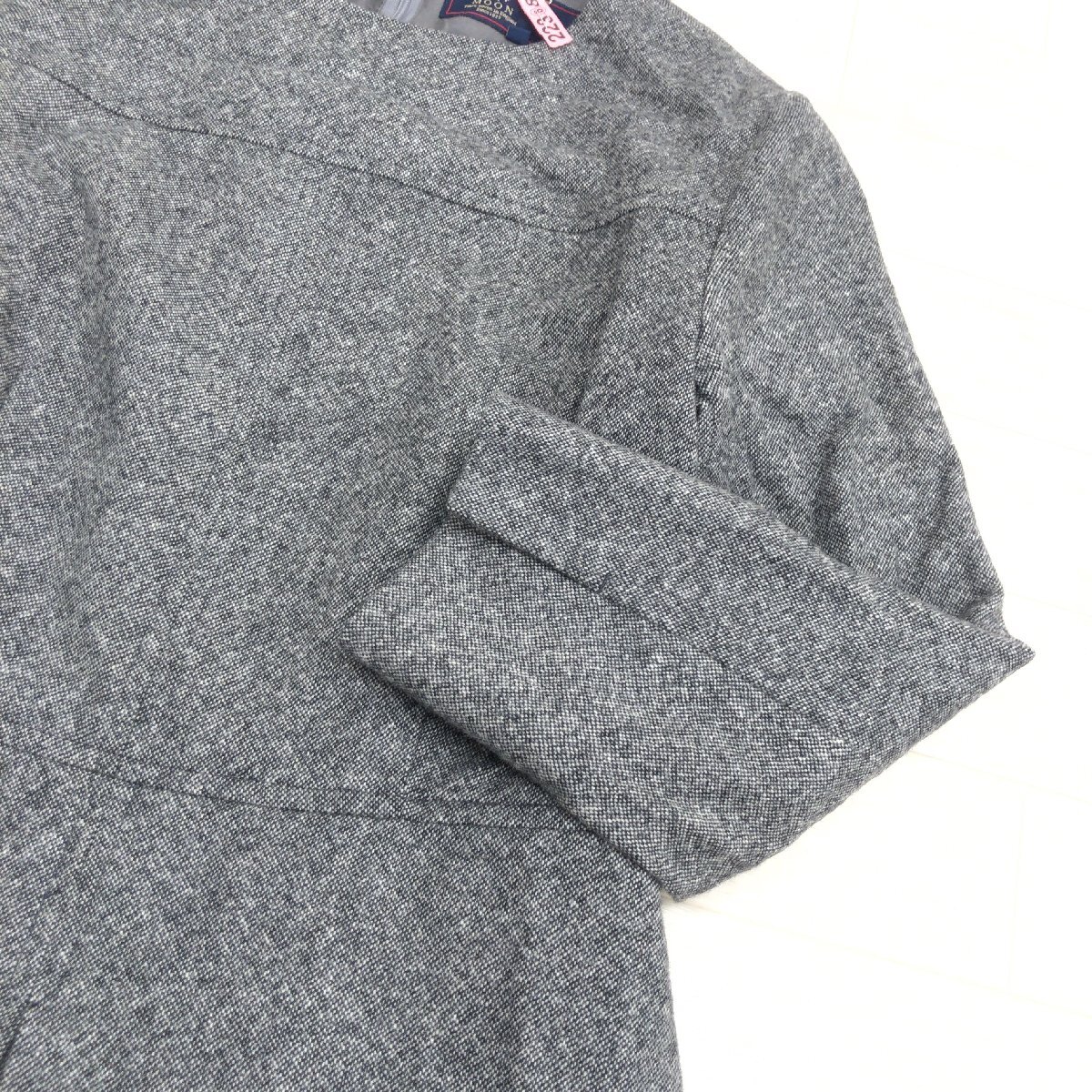 23区 ニジュウサンク MOON社製生地 ウール100% タック フレア ドレス ワンピース 36(S) グレー系 ミディ丈 長袖 レディース 女性用_画像5