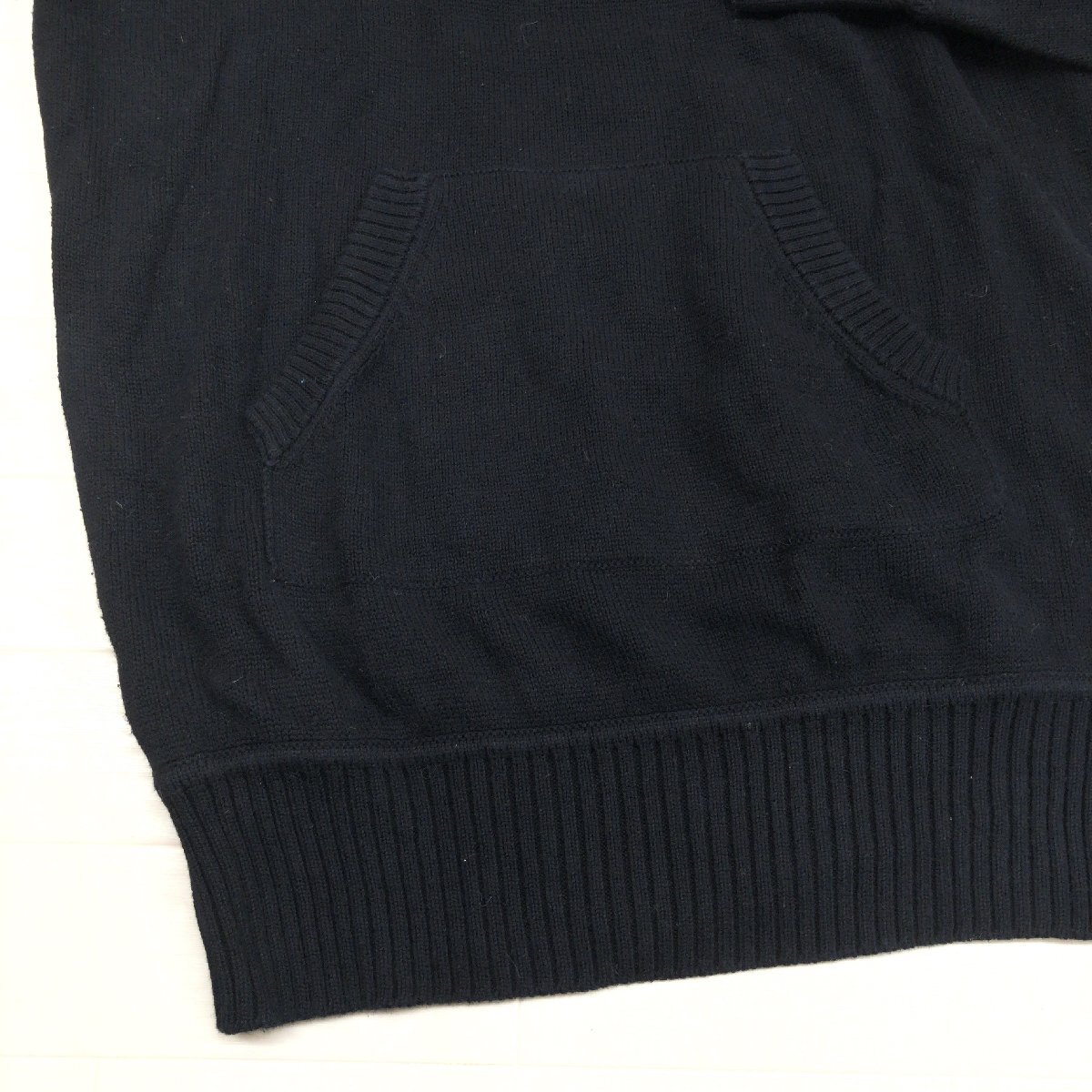 ●BURBERRY BLUE LABEL バーバリーブルーレーベル ホース刺繍 コットン ニット チュニック ワンピース 38(M) 黒 ブラック ミディ丈 女性用_画像8