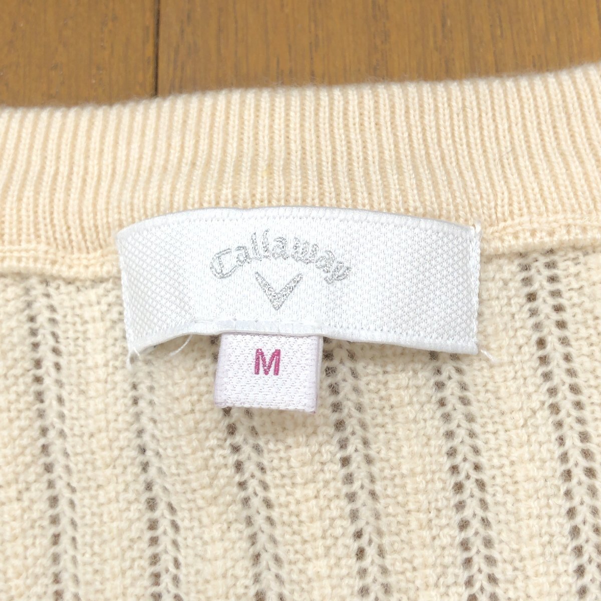 Callaway キャロウェイ ウール100% ゴルフベスト M 白 ホワイト セーター チョッキ ゴルフウェア インナーウェア レディース 婦人_画像3