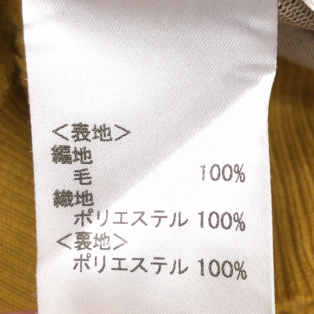 ROCHAS ロシャス レリアン フロント切替 モックネック ウール ニット セーター 11(L) からし マスタード 日本製 カットソー レディース_画像8