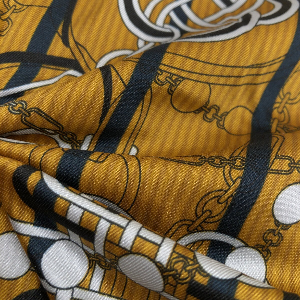 ROCHAS ロシャス レリアン フロント切替 モックネック ウール ニット セーター 11(L) からし マスタード 日本製 カットソー レディース_画像7