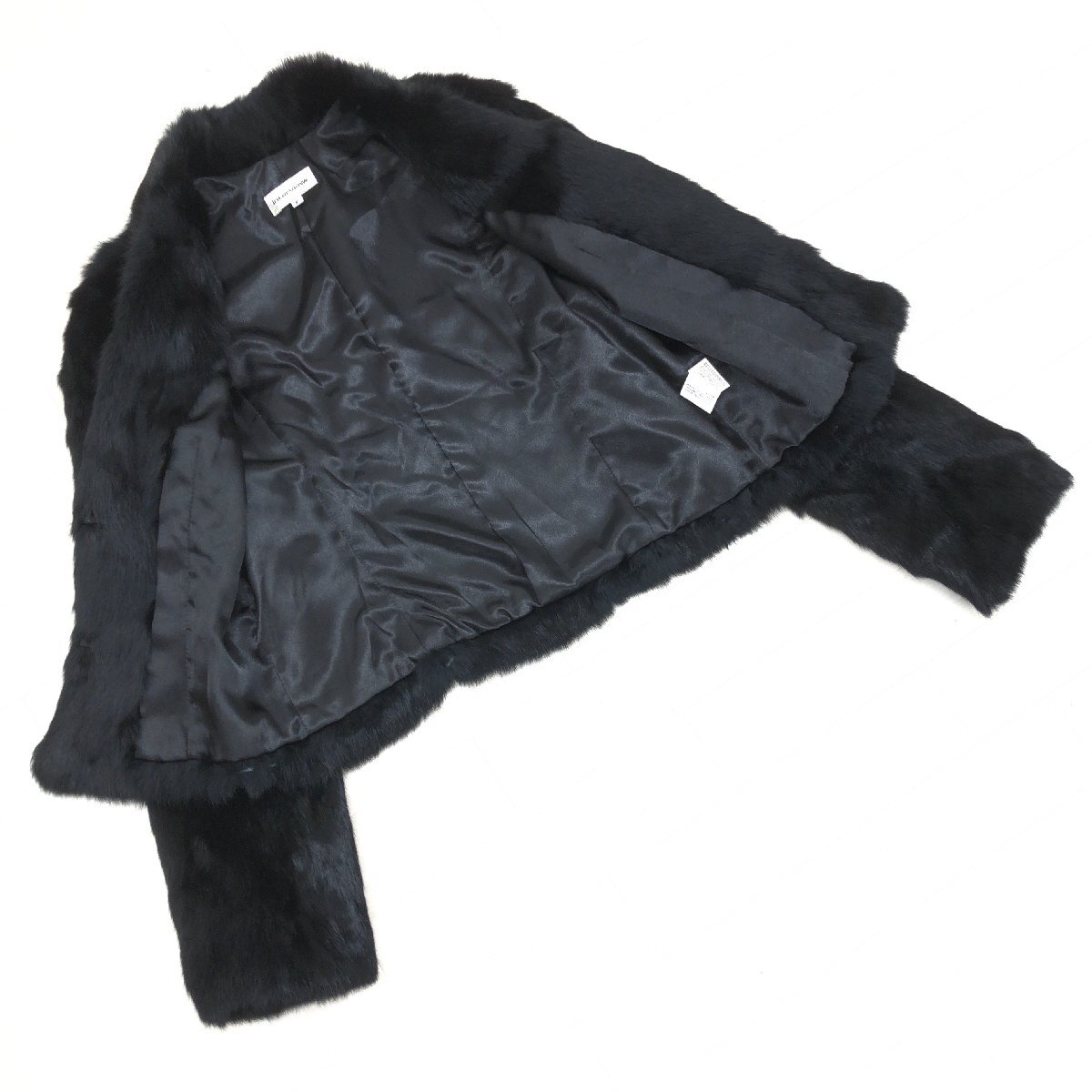 ●interview インタビュー ふわふわ ラビットファー ジャケット 9AR(M相応) 黒 ブラック 毛皮 Y2K archive グランジ パンク レディース_画像5