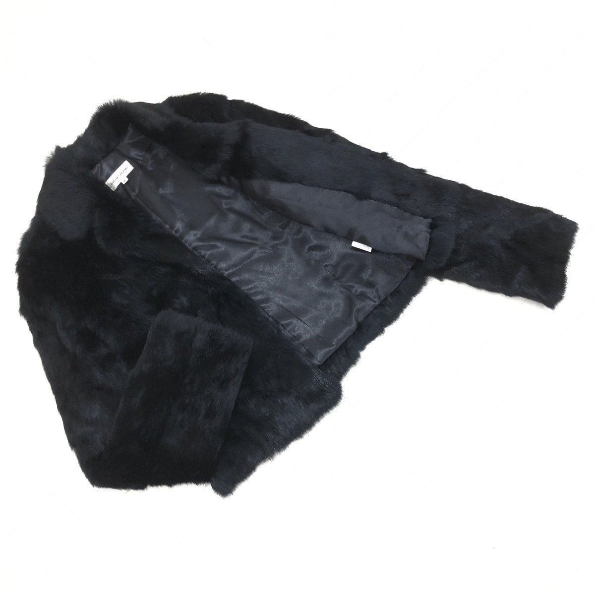 ●interview インタビュー ふわふわ ラビットファー ジャケット 9AR(M相応) 黒 ブラック 毛皮 Y2K archive グランジ パンク レディース_画像1