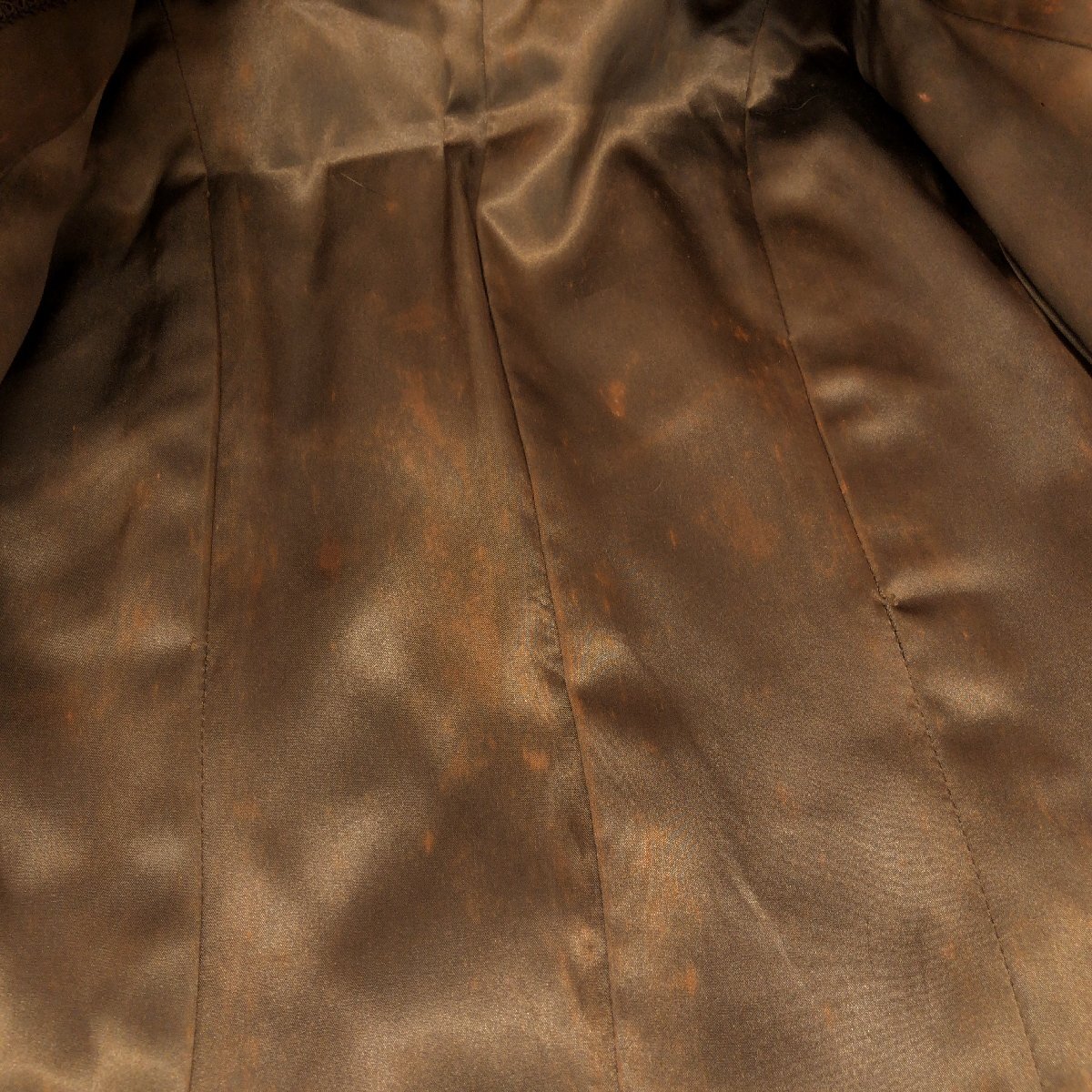 ◆Real Rabbit Fur Coat ラクーンファー付き 女優襟 ふわふわ ラビットファーコート M相当 ブラウン 毛皮 レディース 婦人 archive y2k_画像8