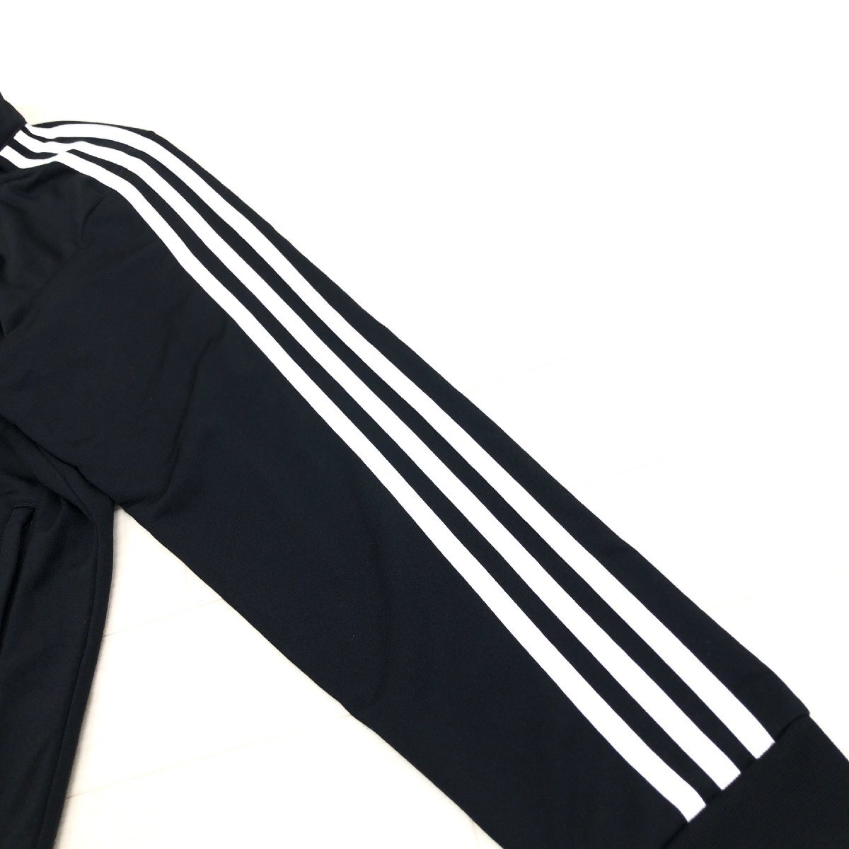 ●adidas アディダス 蓄熱裏地 ロゴプリント 3ストライプス ジャージ ジャケット M 黒 ブラック トラックジャケット ブルゾン メンズ 紳士_画像6