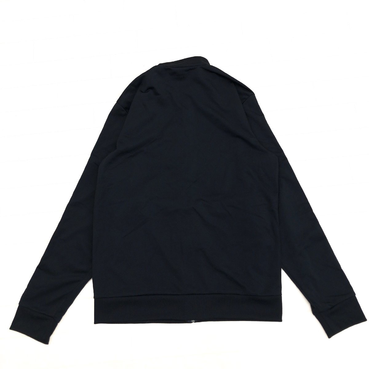 ●adidas アディダス 蓄熱裏地 ロゴプリント 3ストライプス ジャージ ジャケット M 黒 ブラック トラックジャケット ブルゾン メンズ 紳士_画像3