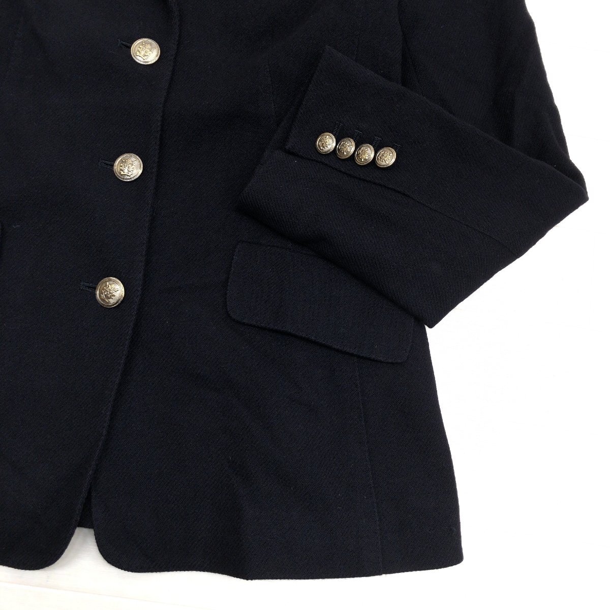 ●Leilian レリアン 上質 カシミヤ100% テーラードジャケット 11(L) 濃紺 ネイビー ウールジャケット 羽織り レディース カシミア_画像6