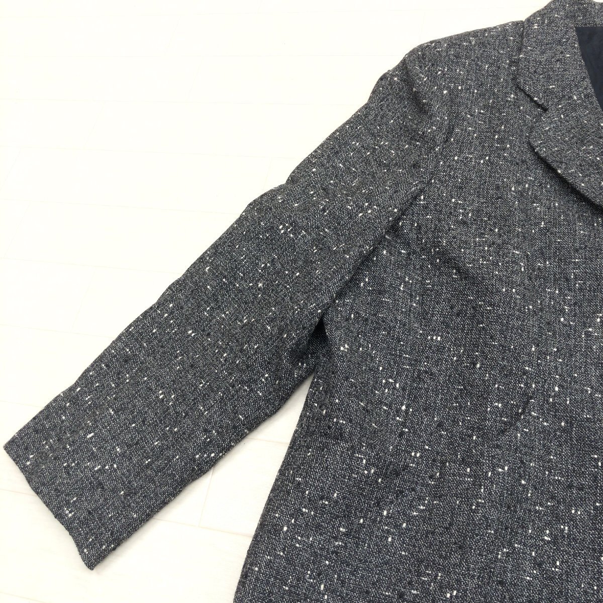 ●Leilian レリアン ウール テーラードジャケット 13(XL) ダークグレー 日本製 羽織り LL 2L ゆったり 大きい ウールジャケット レディース_画像6