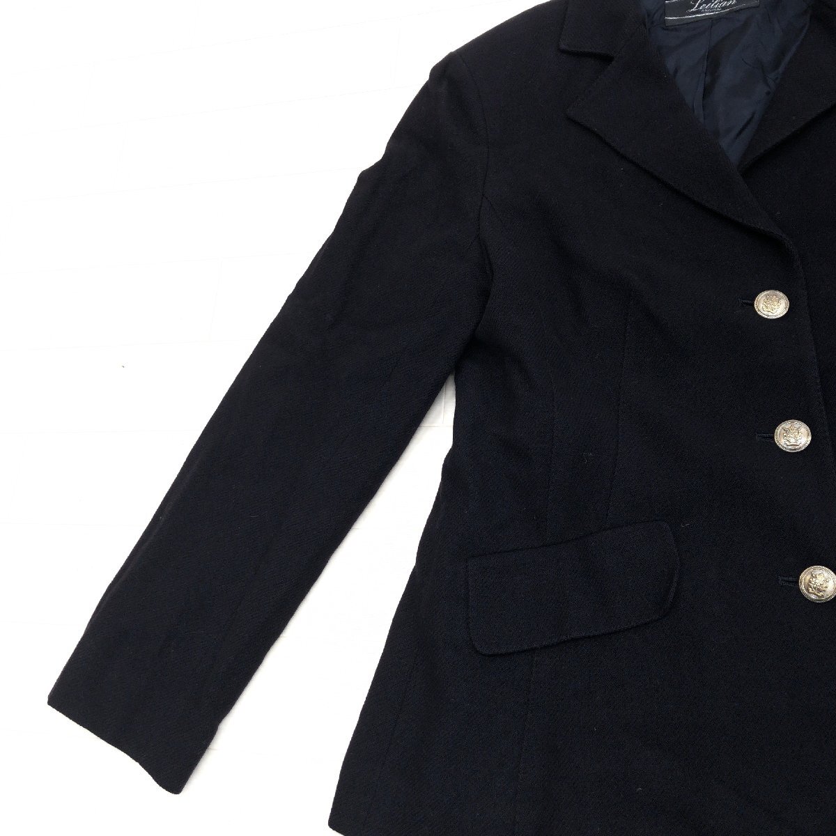 ●Leilian レリアン 上質 カシミヤ100% テーラードジャケット 11(L) 濃紺 ネイビー ウールジャケット 羽織り レディース カシミア_画像5